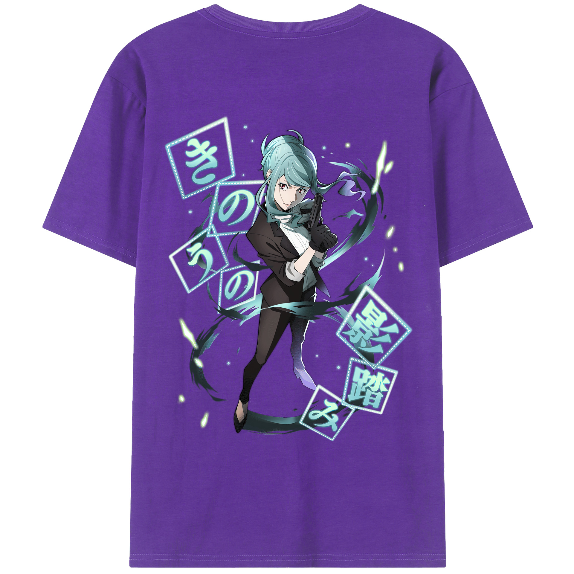 （画像用） 文豪ストレイドッグス Bungo Stray Dogs 綿100％ メンズ半袖Tシャツ（バックプリント） 通気性