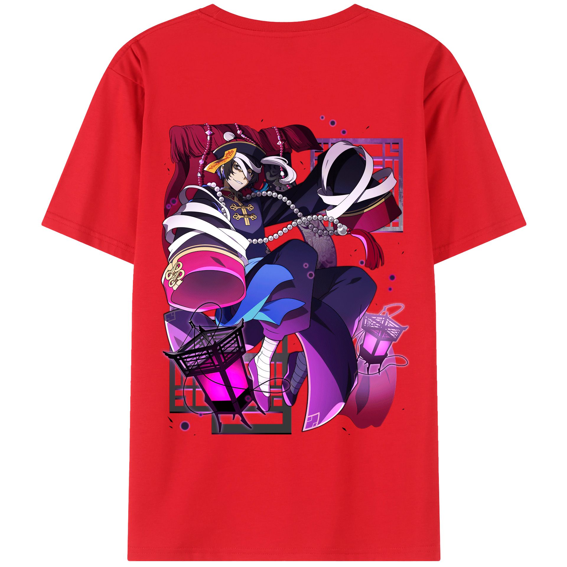 （画像用） 文豪ストレイドッグス Bungo Stray Dogs 綿100％ メンズ半袖Tシャツ（バックプリント） 通気性
