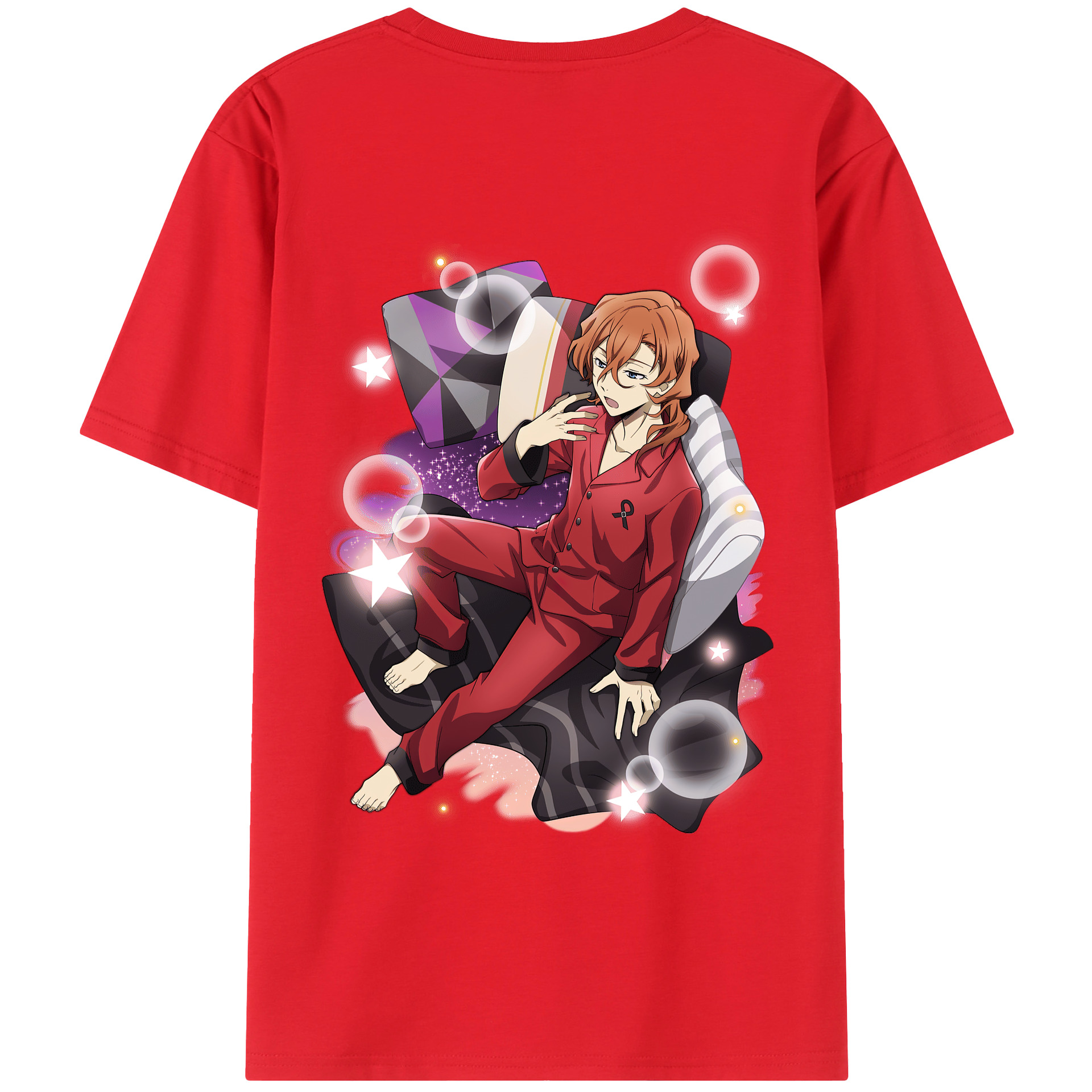 （画像用） 文豪ストレイドッグス Bungo Stray Dogs 綿100％ メンズ半袖Tシャツ（バックプリント） 通気性