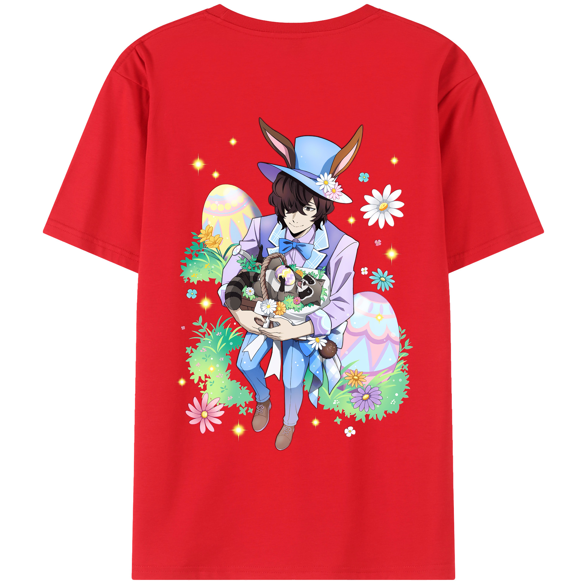 （画像用） 文豪ストレイドッグス Bungo Stray Dogs 綿100％ メンズ半袖Tシャツ（バックプリント） 通気性