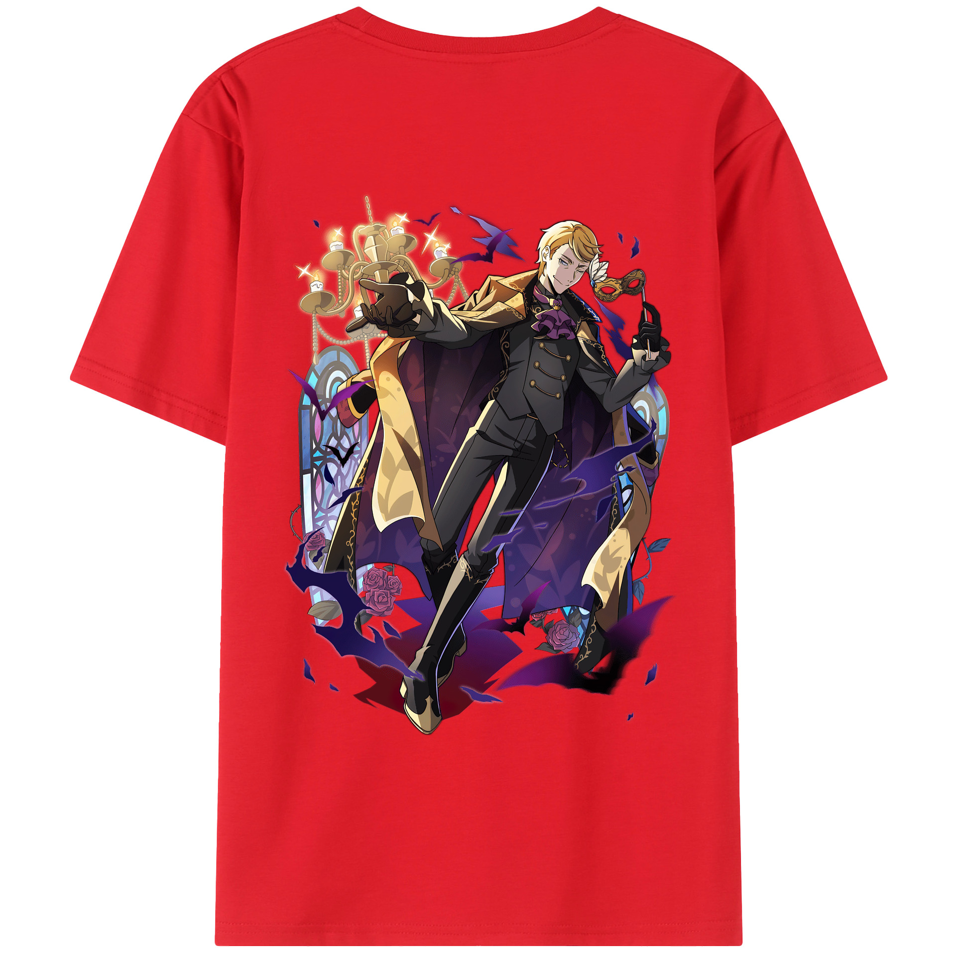 （画像用） 文豪ストレイドッグス Bungo Stray Dogs 綿100％ メンズ半袖Tシャツ（バックプリント） 通気性