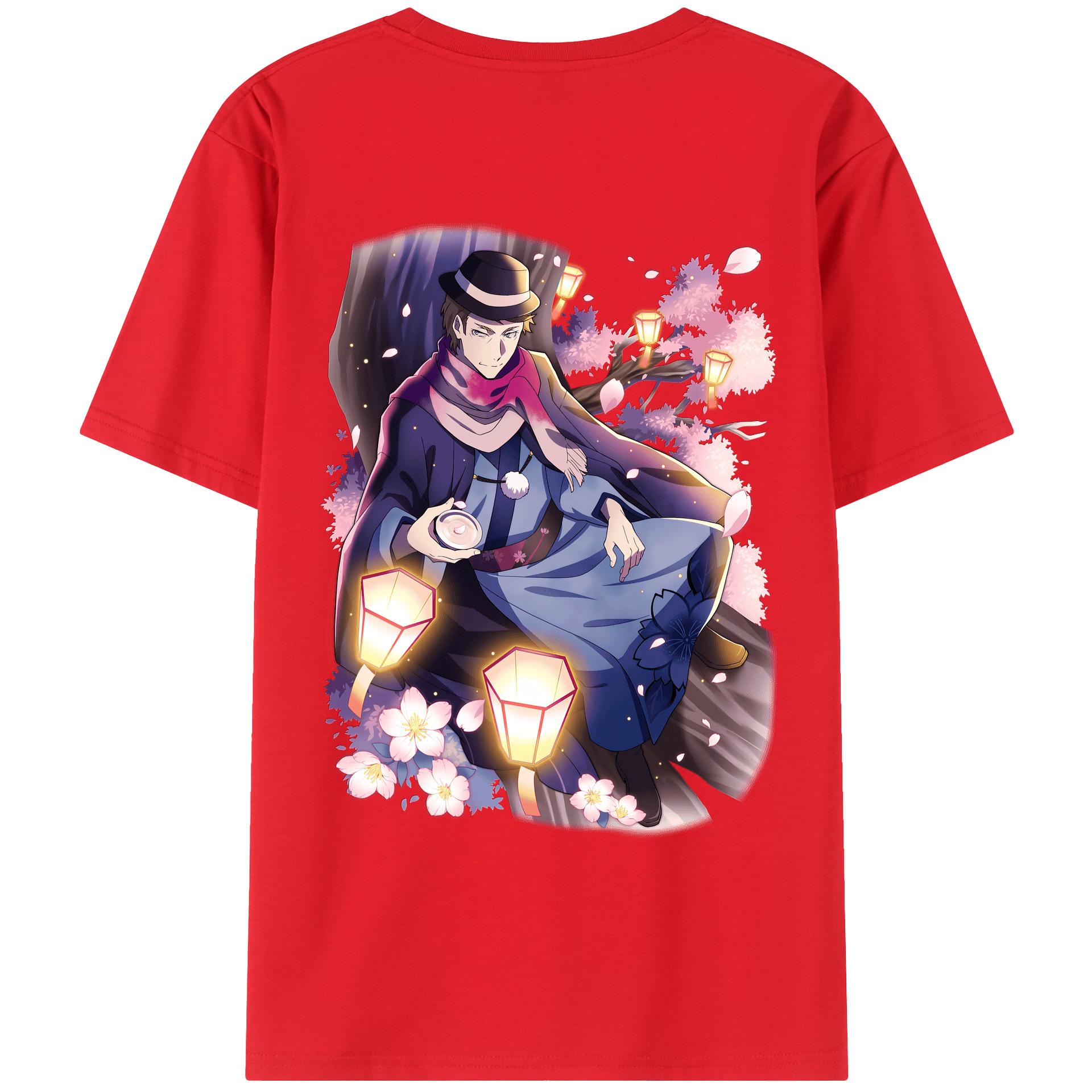 （画像用） 文豪ストレイドッグス Bungo Stray Dogs 綿100％ メンズ半袖Tシャツ（バックプリント） 通気性