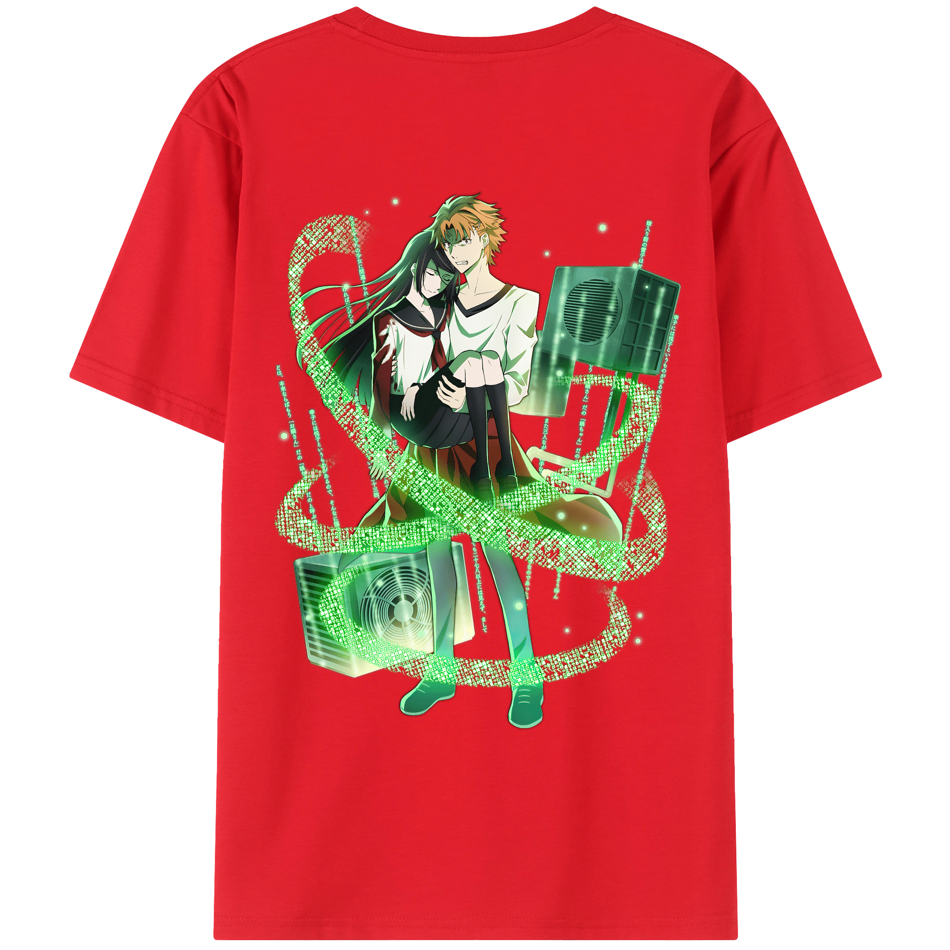 （画像用） 文豪ストレイドッグス Bungo Stray Dogs 綿100％ メンズ半袖Tシャツ（バックプリント） 通気性