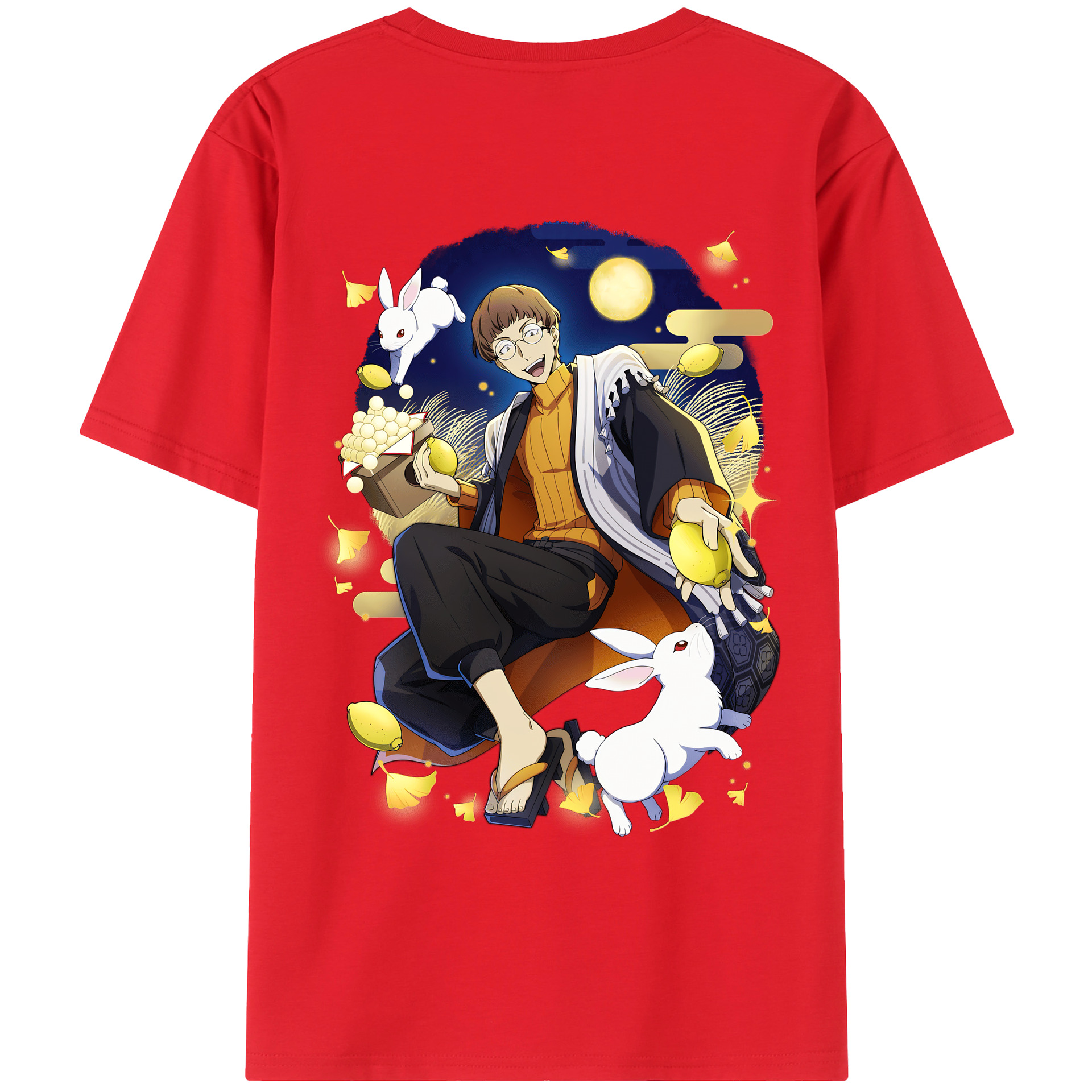 （画像用） 文豪ストレイドッグス Bungo Stray Dogs 綿100％ メンズ半袖Tシャツ（バックプリント） 通気性