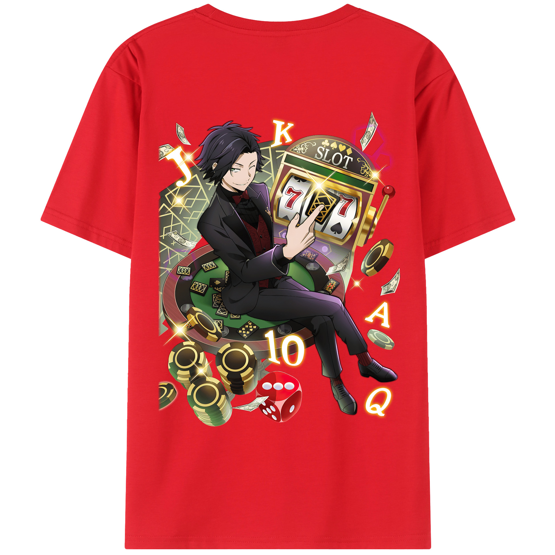 （画像用） 文豪ストレイドッグス Bungo Stray Dogs 綿100％ メンズ半袖Tシャツ（バックプリント） 通気性
