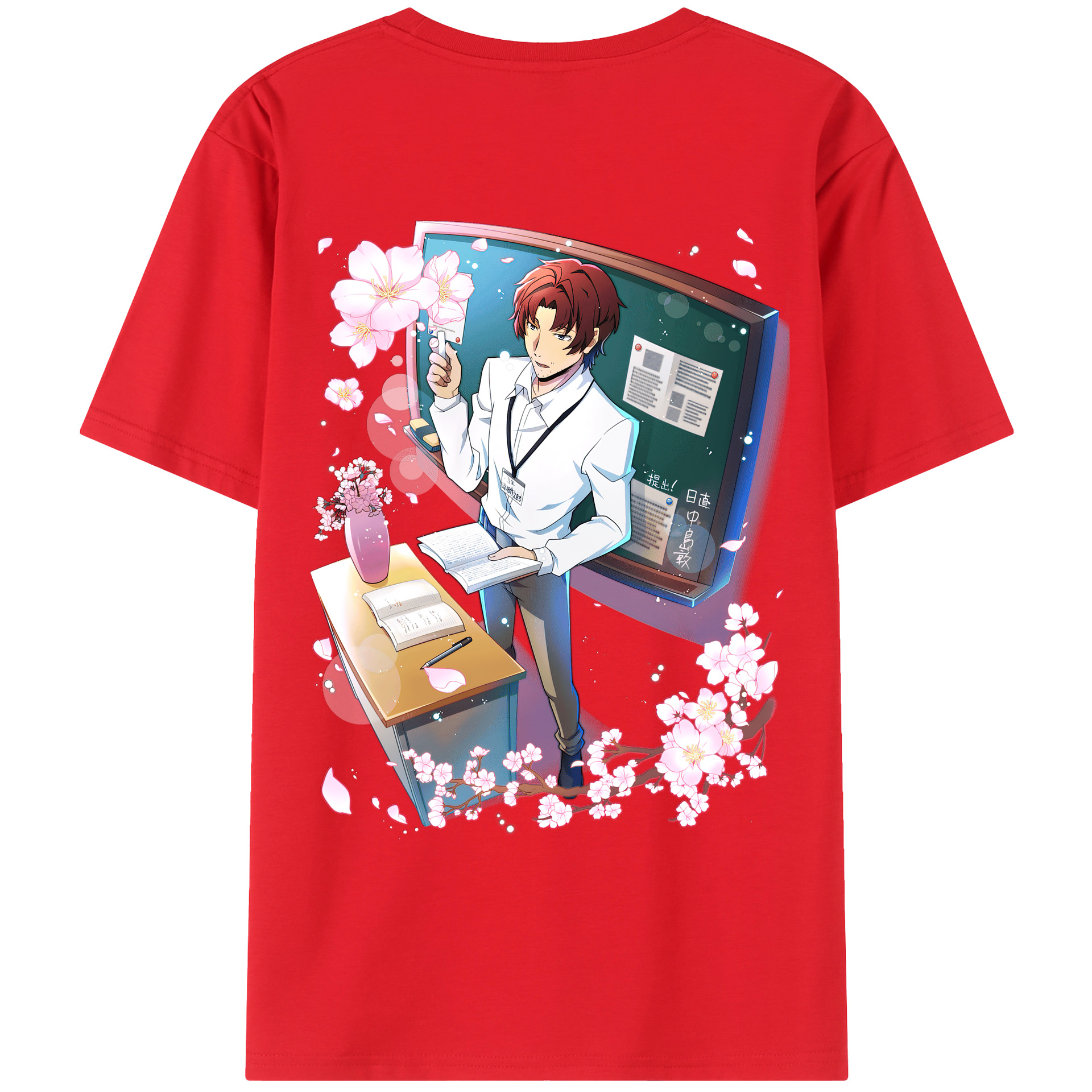 （画像用） 文豪ストレイドッグス Bungo Stray Dogs 綿100％ メンズ半袖Tシャツ（バックプリント） 通気性