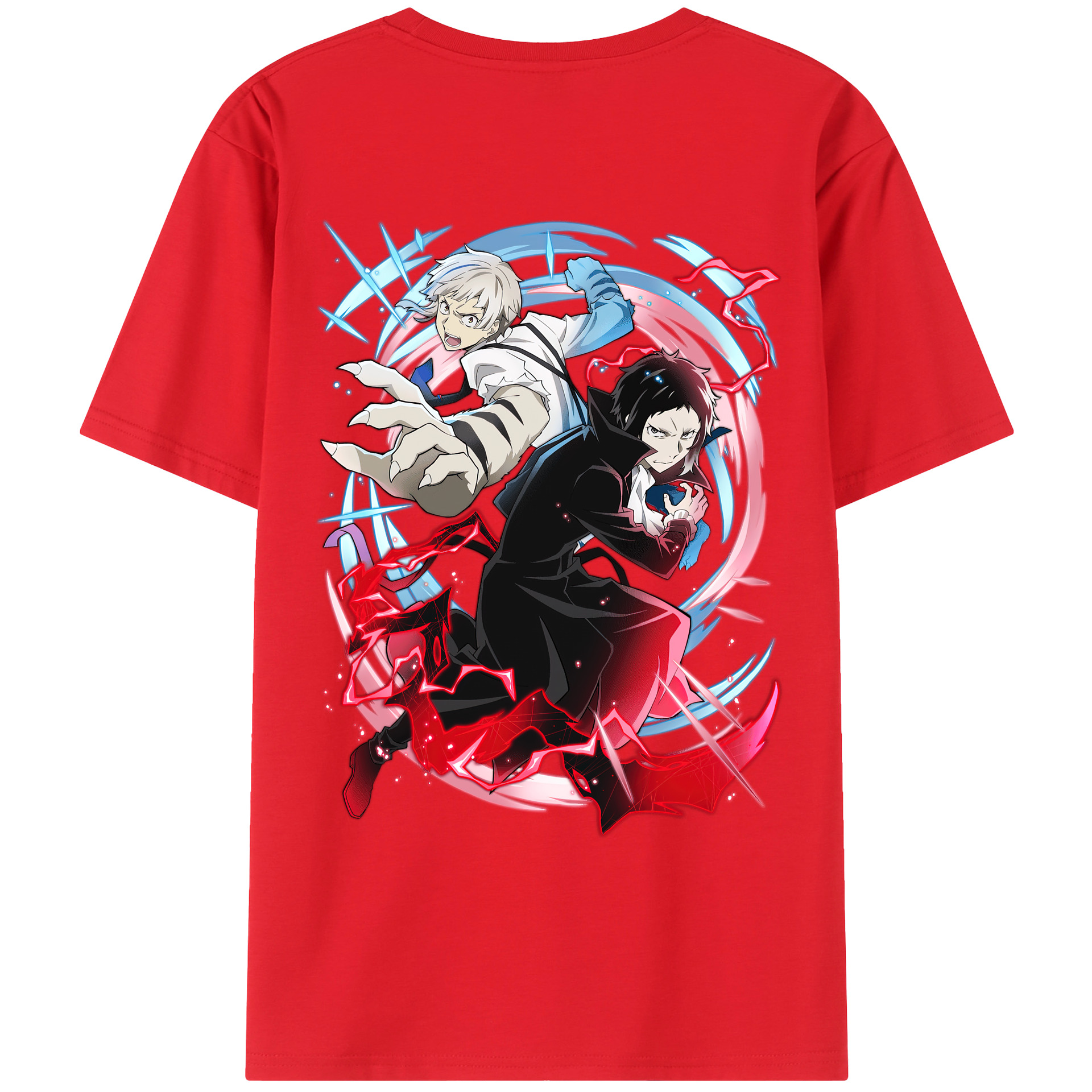 （画像用） 文豪ストレイドッグス Bungo Stray Dogs 綿100％ メンズ半袖Tシャツ（バックプリント） 通気性
