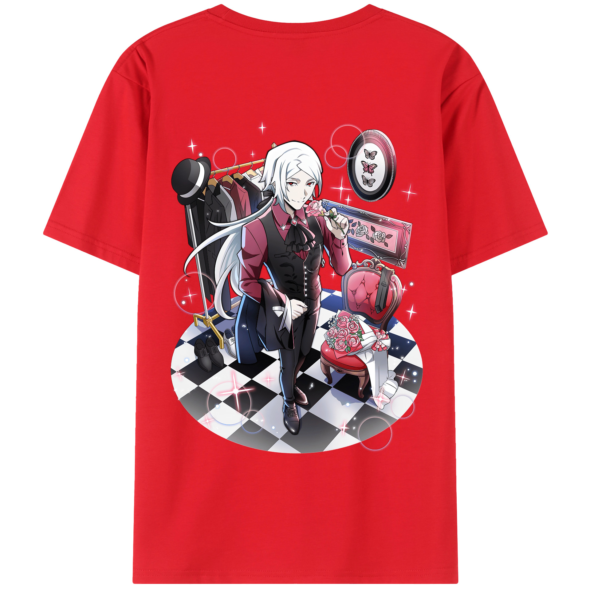 （画像用） 文豪ストレイドッグス Bungo Stray Dogs 綿100％ メンズ半袖Tシャツ（バックプリント） 通気性