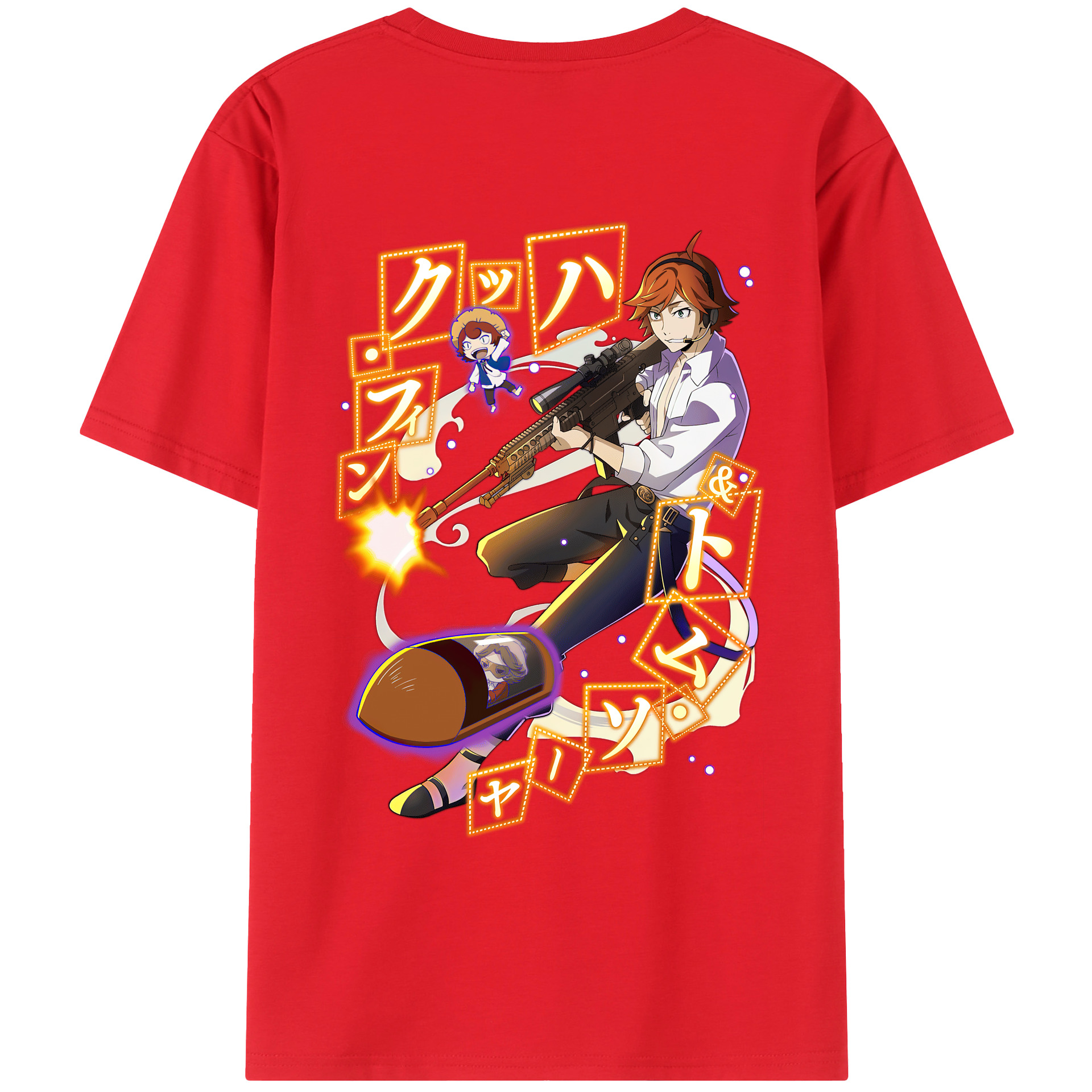 （画像用） 文豪ストレイドッグス Bungo Stray Dogs 綿100％ メンズ半袖Tシャツ（バックプリント） 通気性