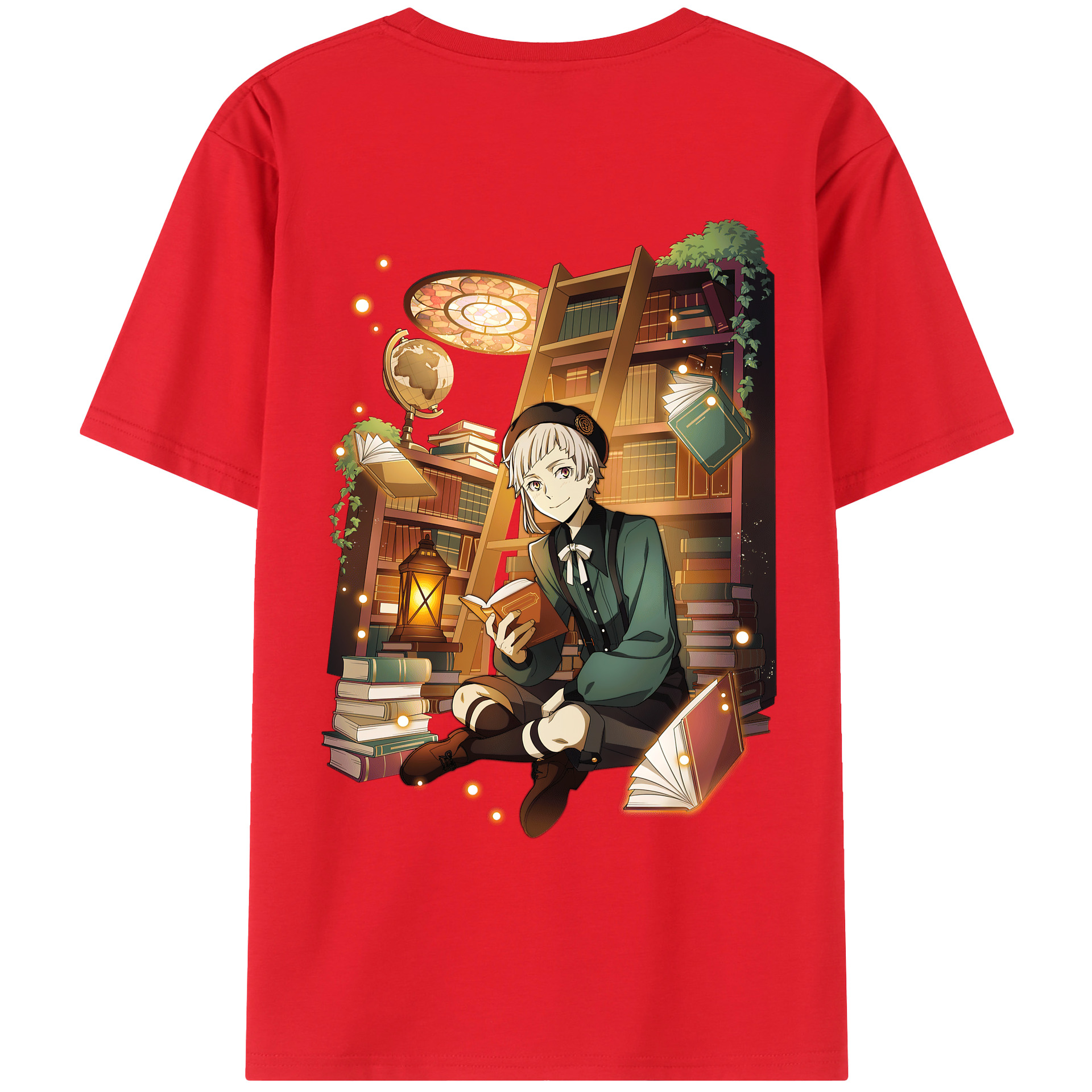（画像用） 文豪ストレイドッグス Bungo Stray Dogs 綿100％ メンズ半袖Tシャツ（バックプリント） 通気性