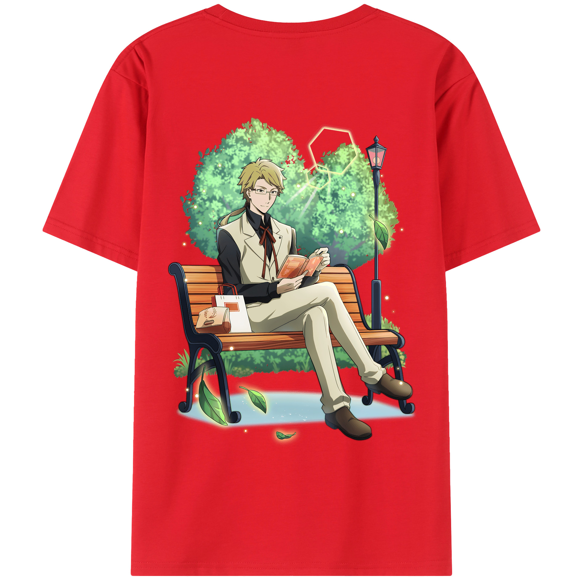 （画像用） 文豪ストレイドッグス Bungo Stray Dogs 綿100％ メンズ半袖Tシャツ（バックプリント） 通気性