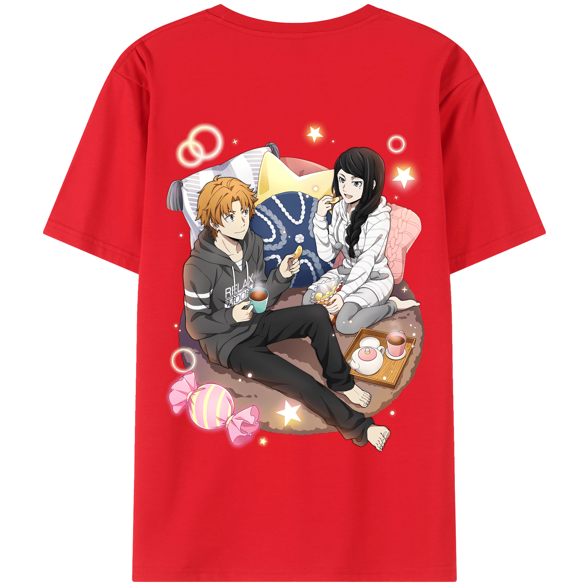 （画像用） 文豪ストレイドッグス Bungo Stray Dogs 綿100％ メンズ半袖Tシャツ（バックプリント） 通気性