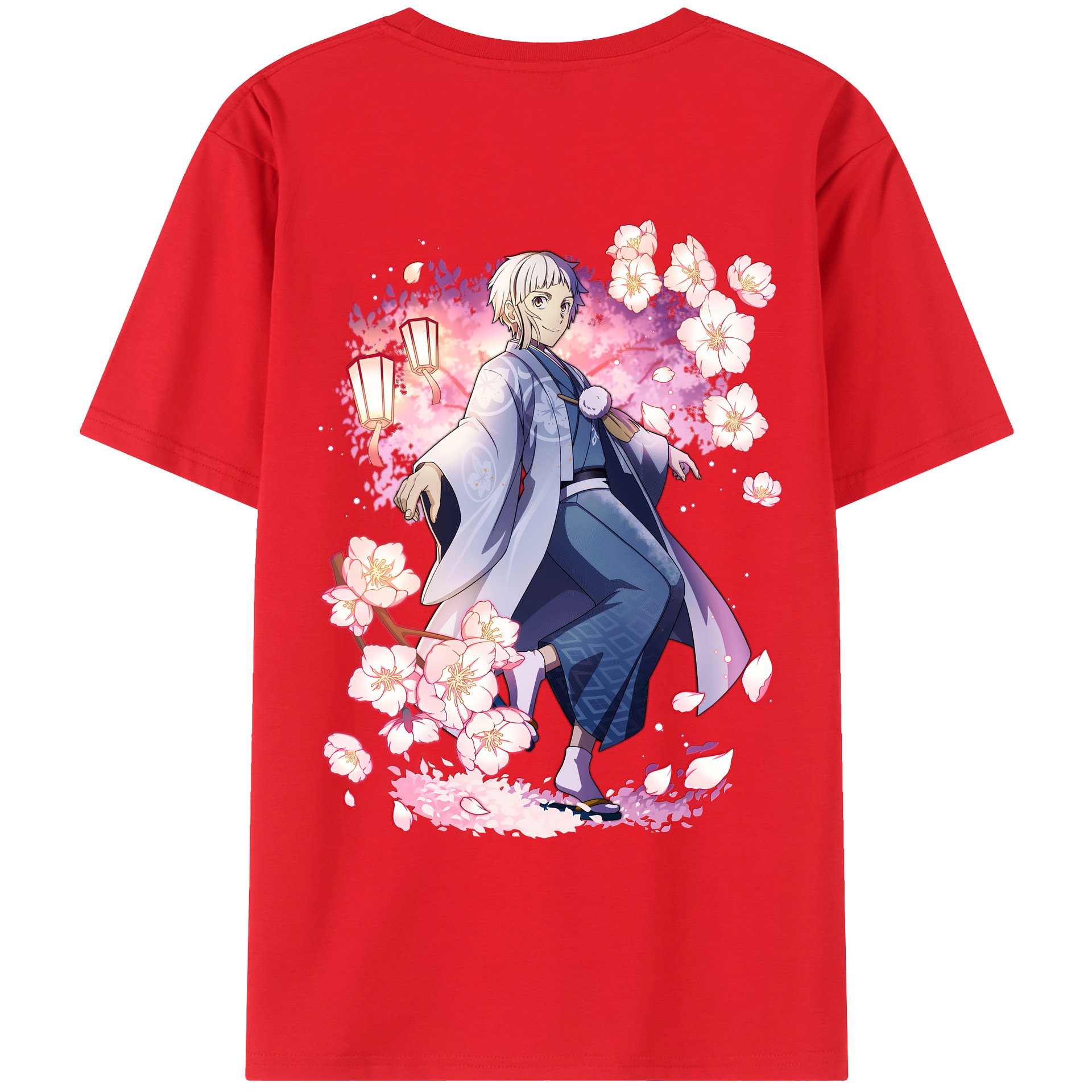 （画像用） 文豪ストレイドッグス Bungo Stray Dogs 綿100％ メンズ半袖Tシャツ（バックプリント） 通気性