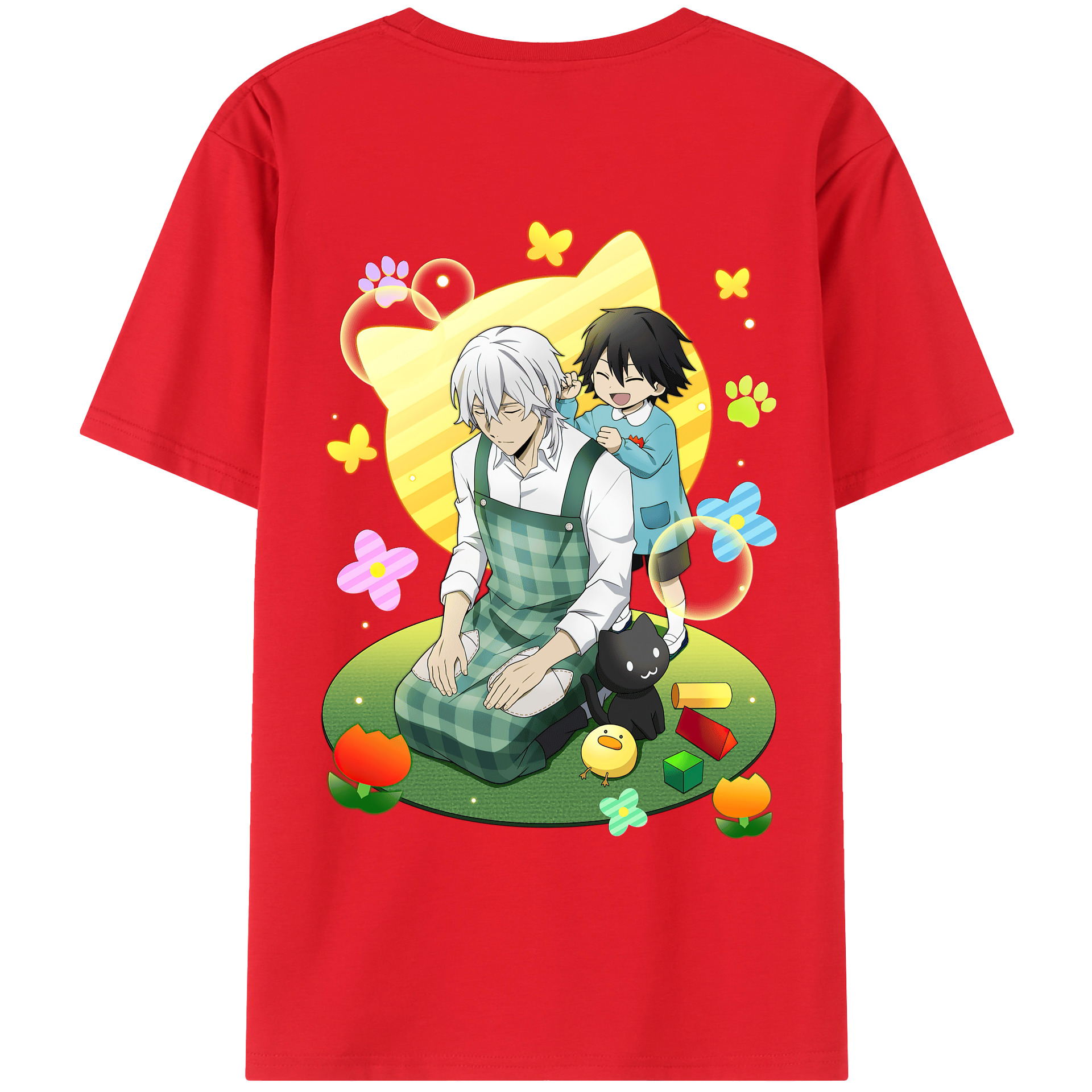 （画像用） 文豪ストレイドッグス Bungo Stray Dogs 綿100％ メンズ半袖Tシャツ（バックプリント） 通気性