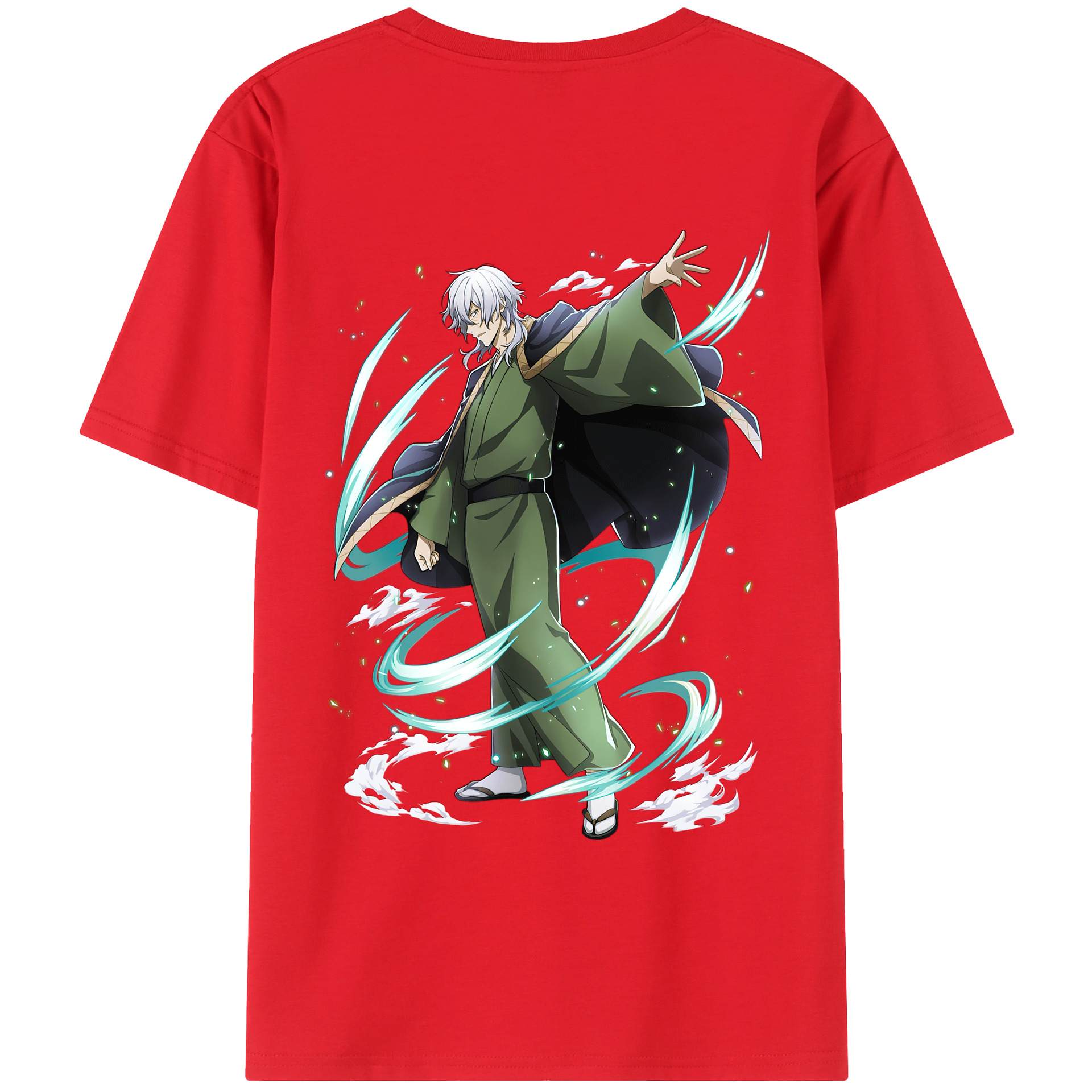 （画像用） 文豪ストレイドッグス Bungo Stray Dogs 綿100％ メンズ半袖Tシャツ（バックプリント） 通気性