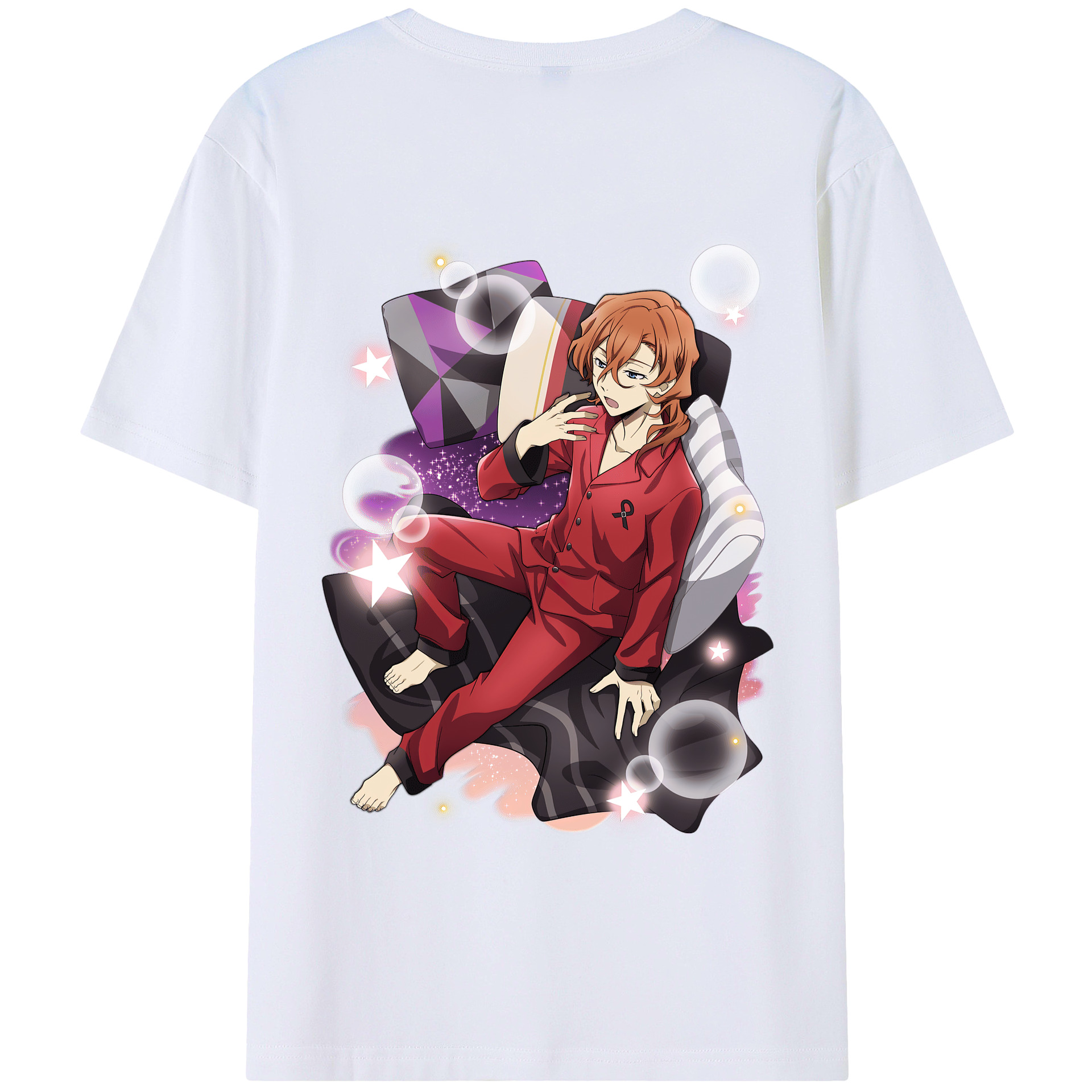 （画像用） 文豪ストレイドッグス Bungo Stray Dogs 綿100％ メンズ半袖Tシャツ（バックプリント） 通気性