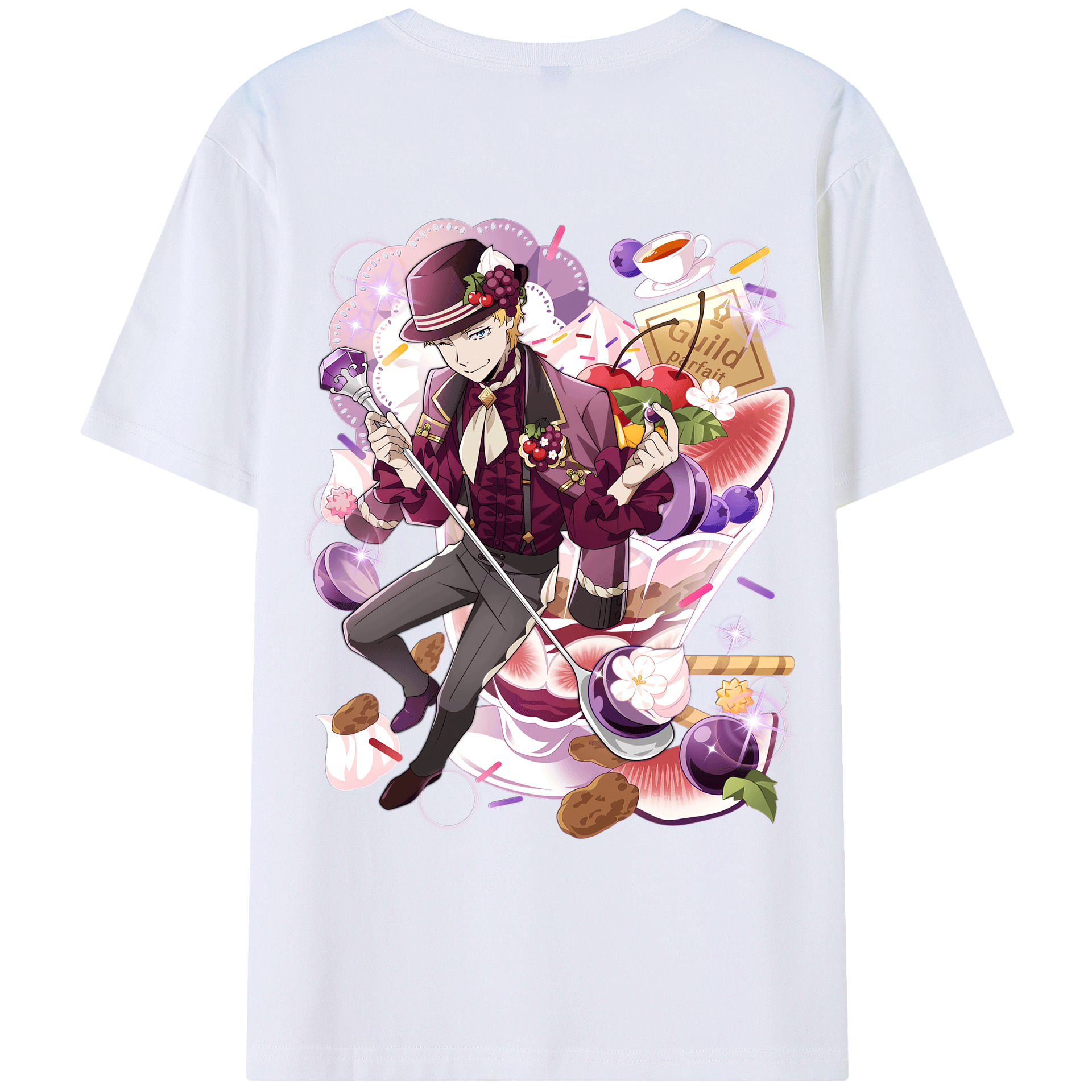 （画像用） 文豪ストレイドッグス Bungo Stray Dogs 綿100％ メンズ半袖Tシャツ（バックプリント） 通気性