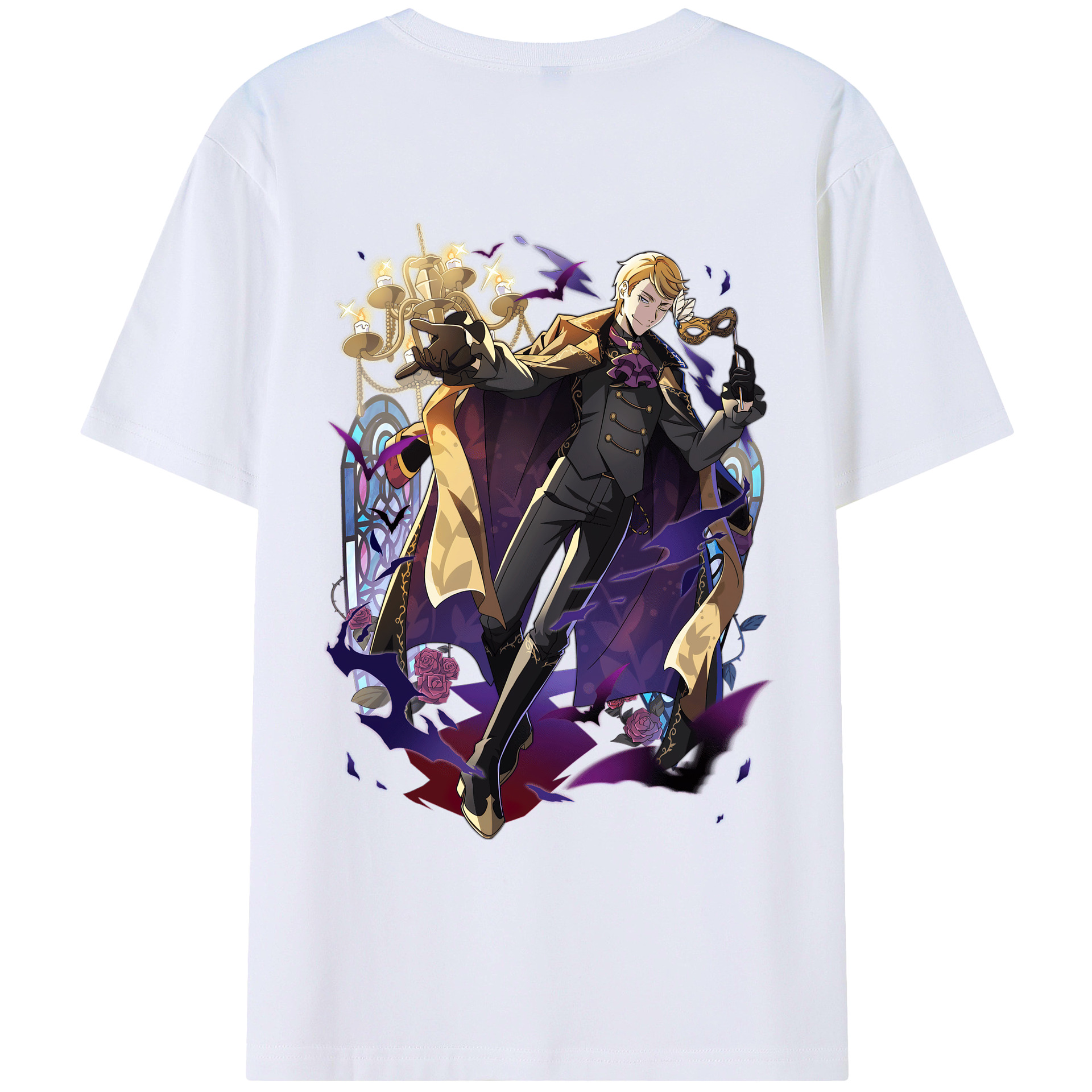 （画像用） 文豪ストレイドッグス Bungo Stray Dogs 綿100％ メンズ半袖Tシャツ（バックプリント） 通気性