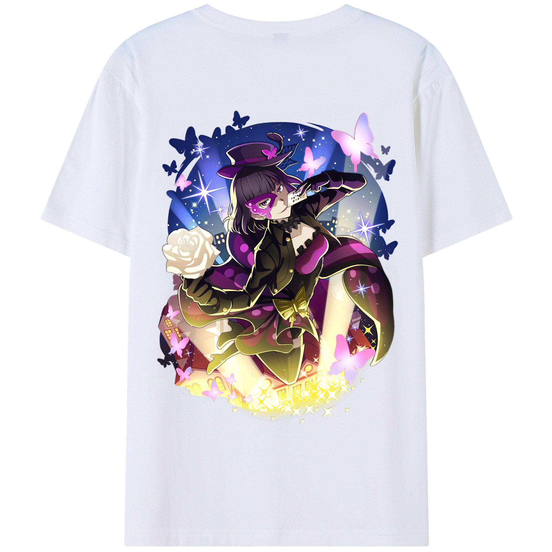 （画像用） 文豪ストレイドッグス Bungo Stray Dogs 綿100％ メンズ半袖Tシャツ（バックプリント） 通気性