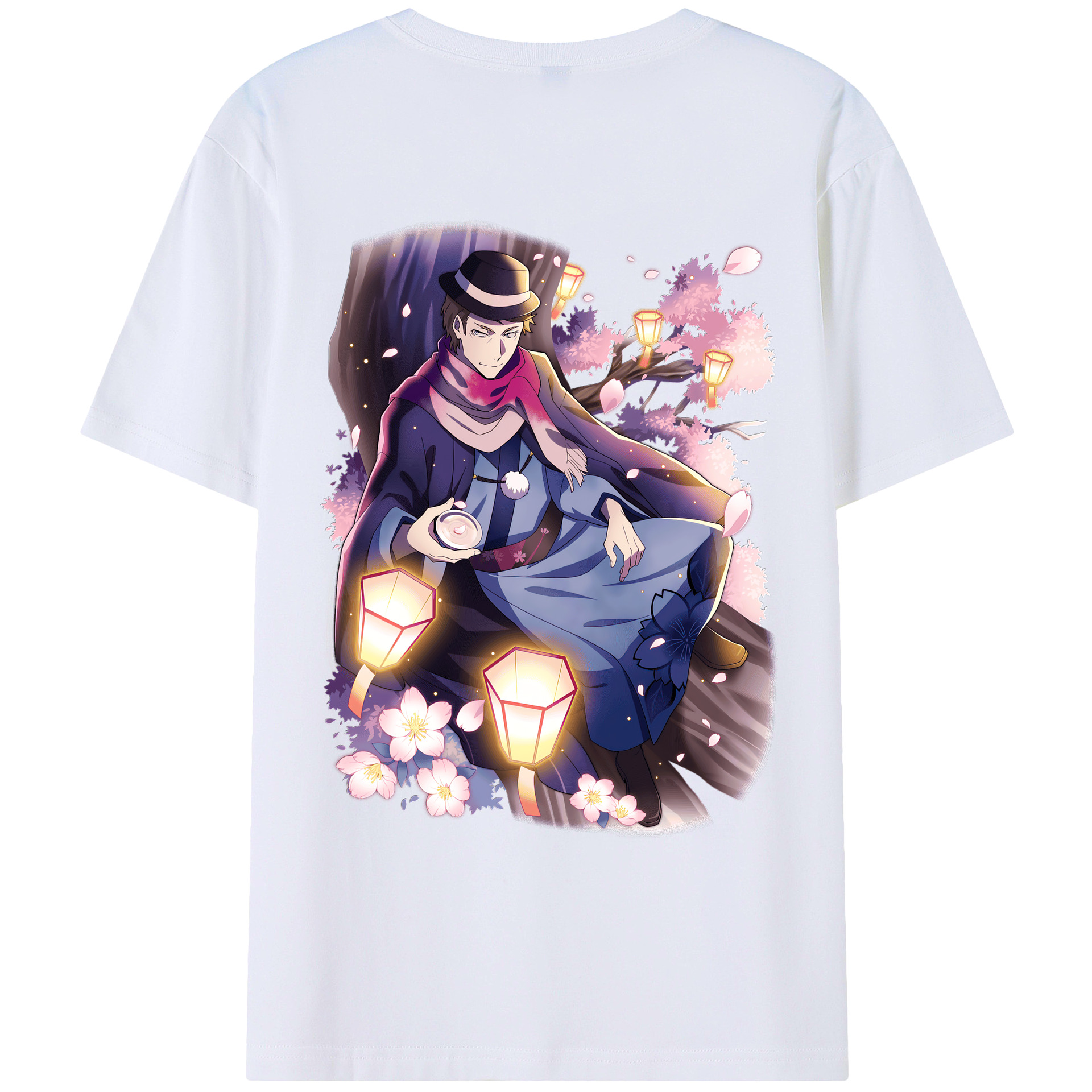 （画像用） 文豪ストレイドッグス Bungo Stray Dogs 綿100％ メンズ半袖Tシャツ（バックプリント） 通気性
