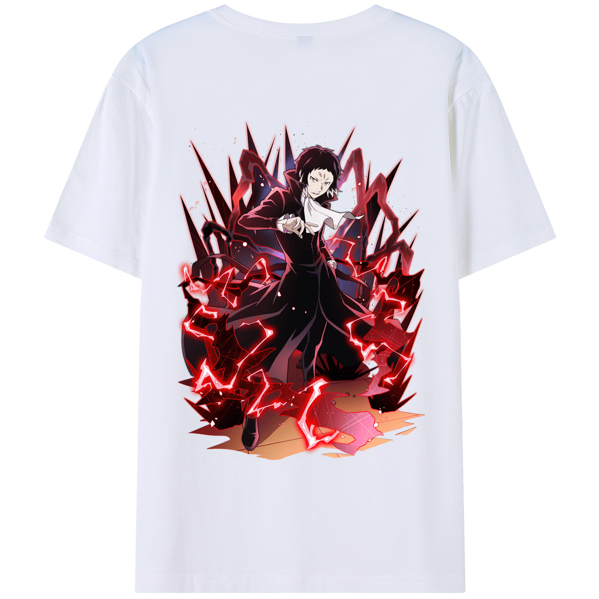 （画像用） 文豪ストレイドッグス Bungo Stray Dogs 綿100％ メンズ半袖Tシャツ（バックプリント） 通気性