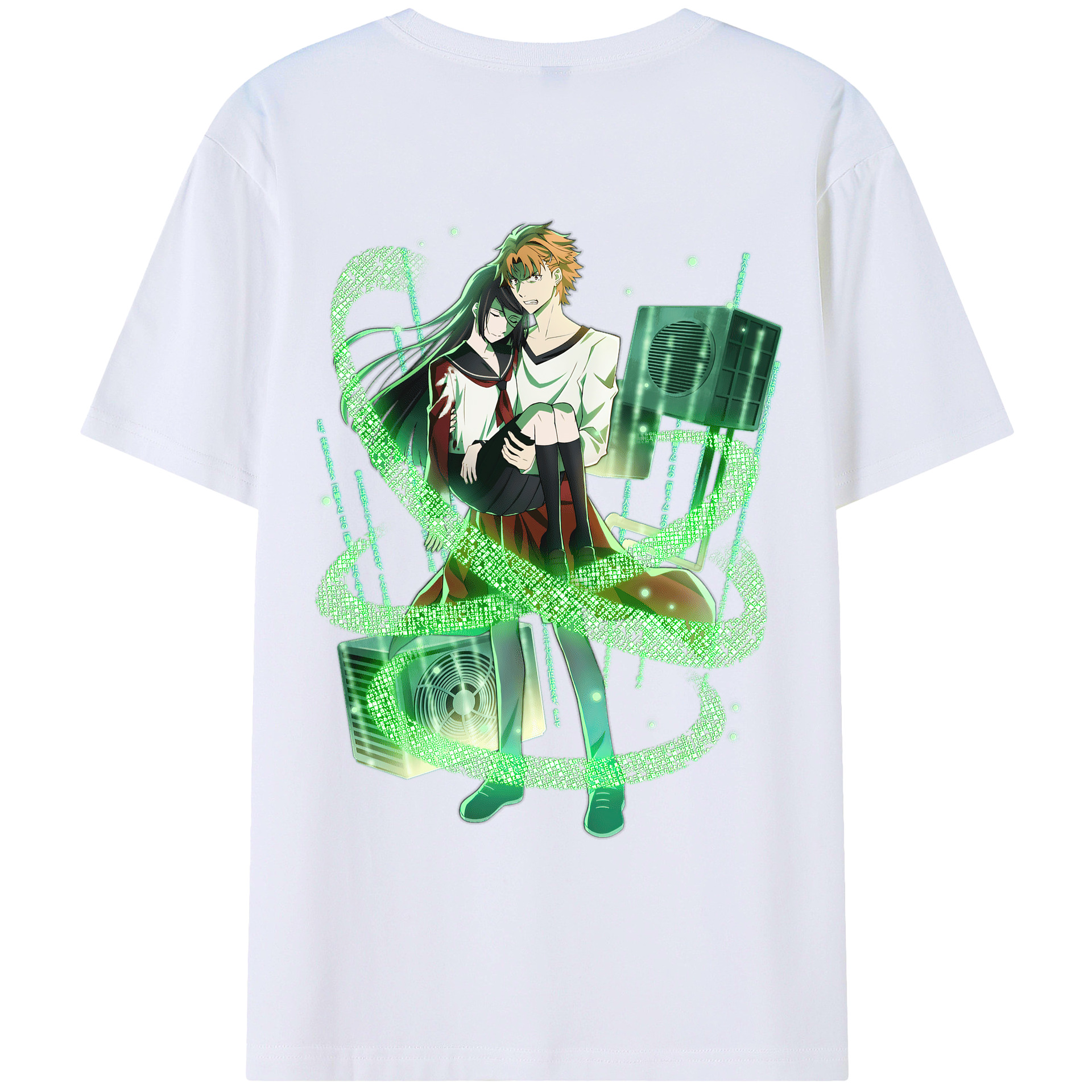 （画像用） 文豪ストレイドッグス Bungo Stray Dogs 綿100％ メンズ半袖Tシャツ（バックプリント） 通気性
