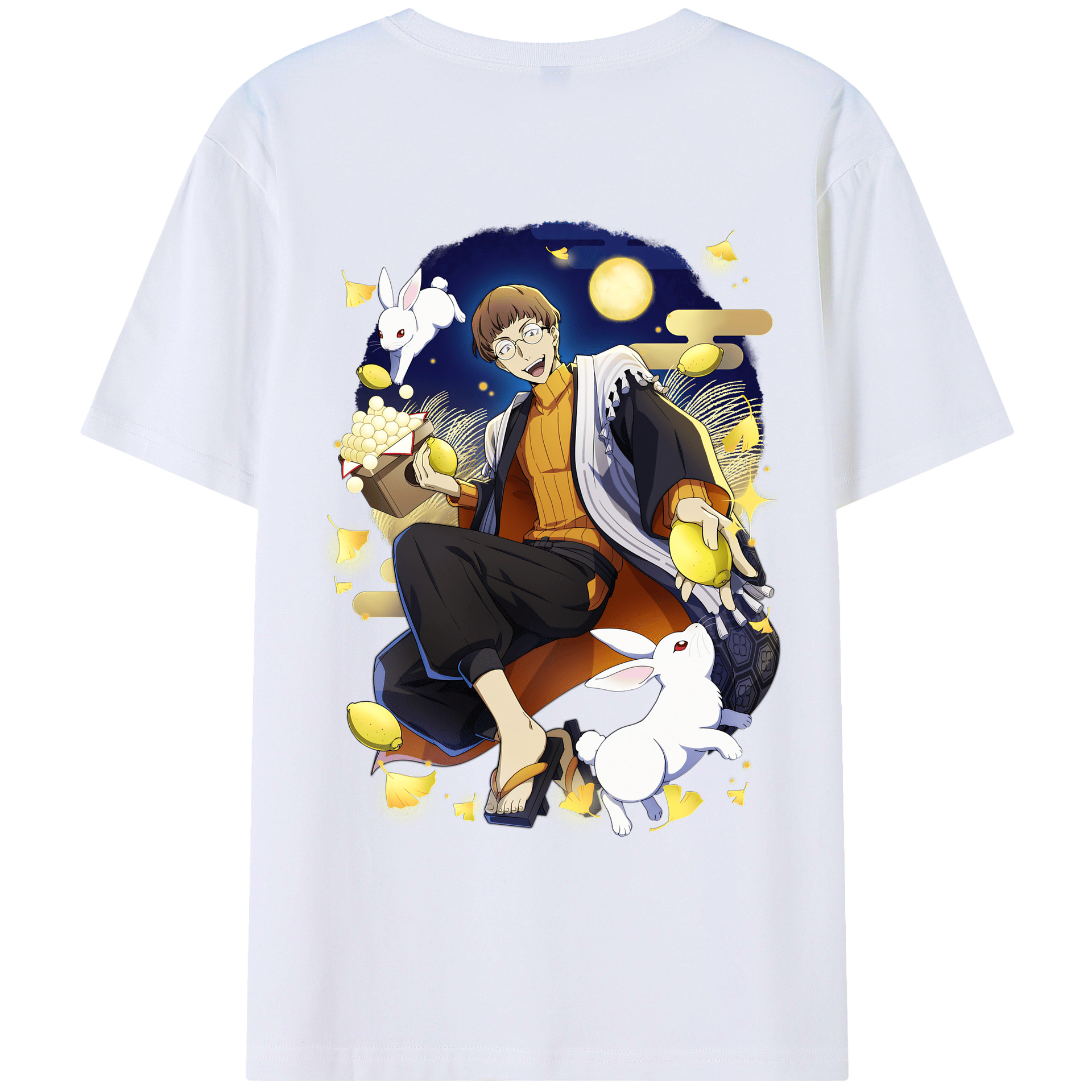（画像用） 文豪ストレイドッグス Bungo Stray Dogs 綿100％ メンズ半袖Tシャツ（バックプリント） 通気性