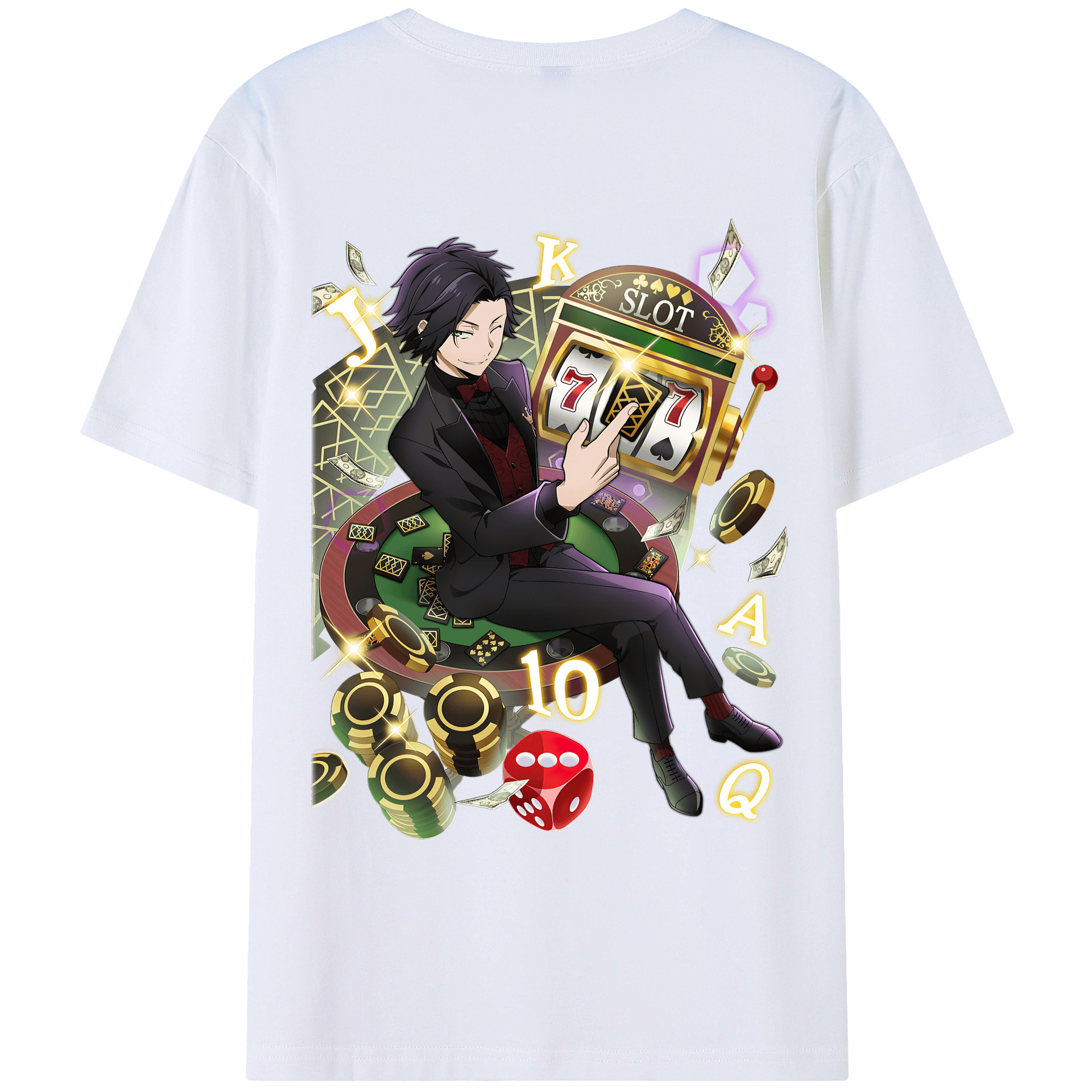 （画像用） 文豪ストレイドッグス Bungo Stray Dogs 綿100％ メンズ半袖Tシャツ（バックプリント） 通気性