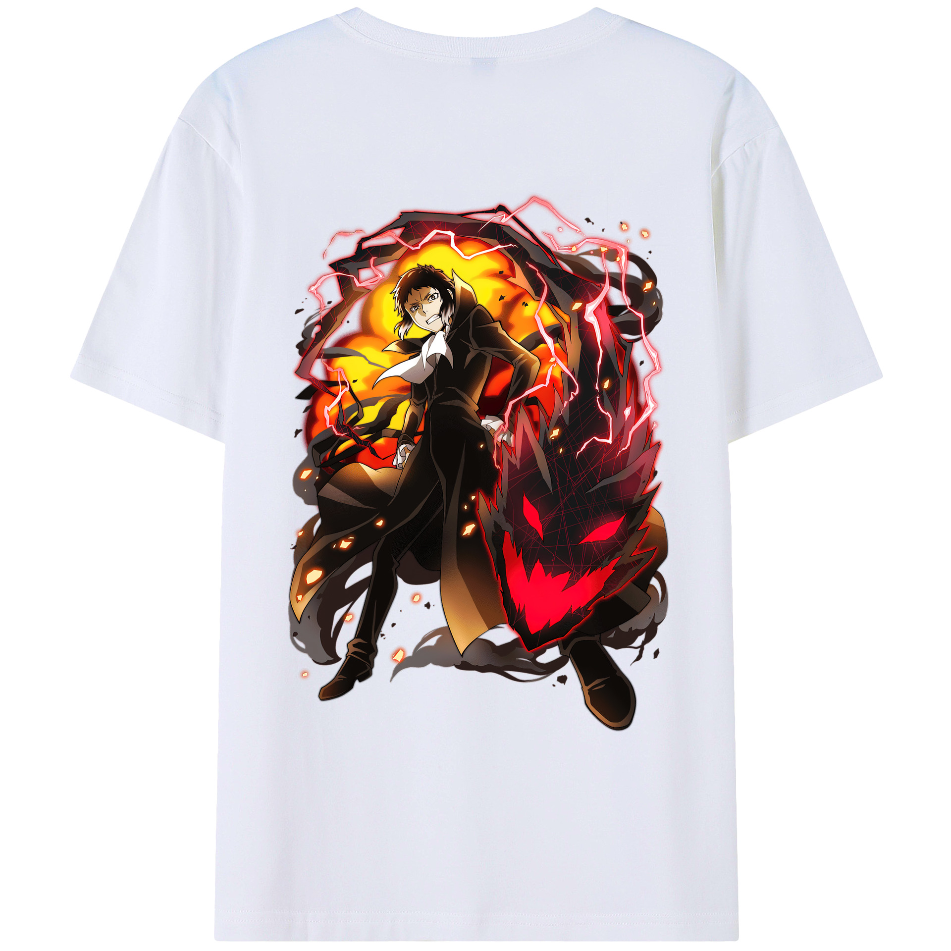 （画像用） 文豪ストレイドッグス Bungo Stray Dogs 綿100％ メンズ半袖Tシャツ（バックプリント） 通気性