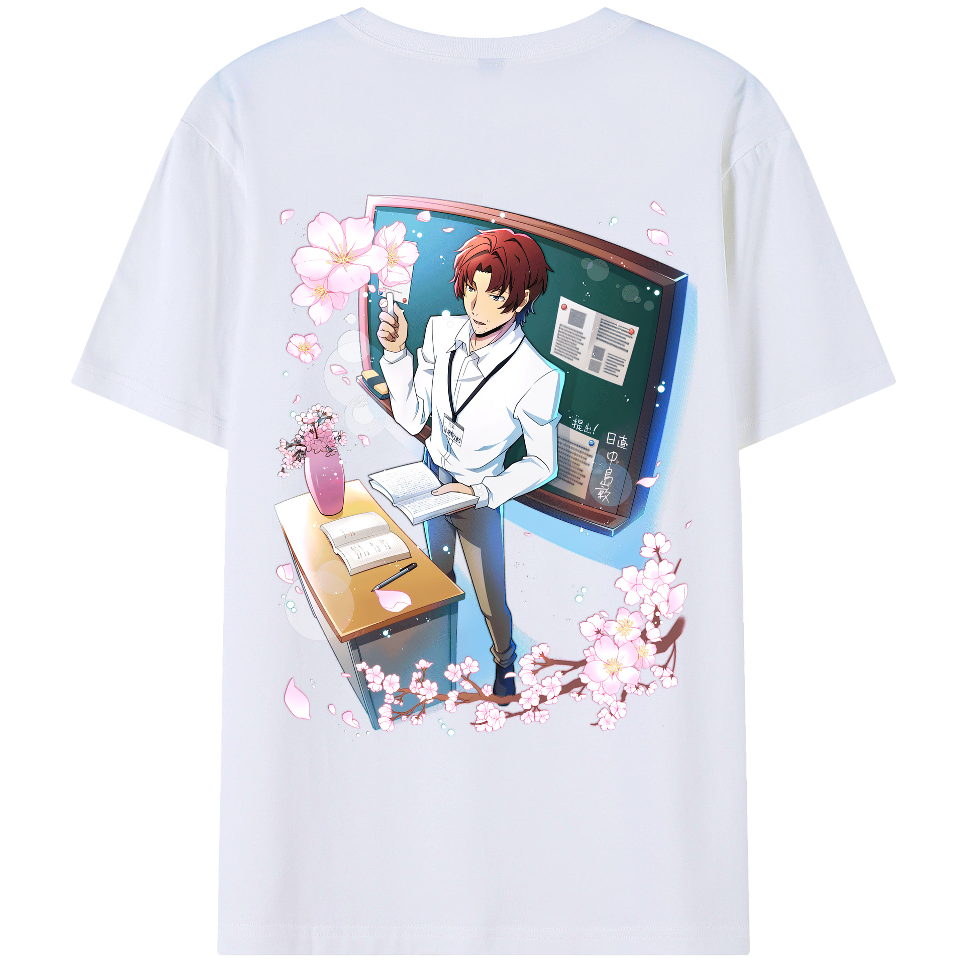 （画像用） 文豪ストレイドッグス Bungo Stray Dogs 綿100％ メンズ半袖Tシャツ（バックプリント） 通気性