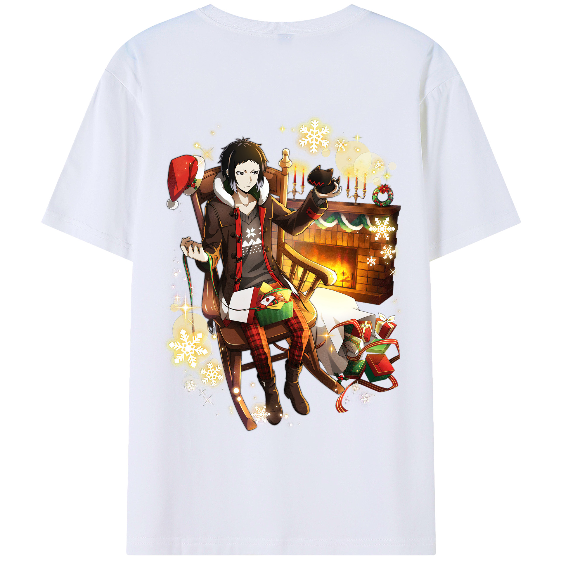 （画像用） 文豪ストレイドッグス Bungo Stray Dogs 綿100％ メンズ半袖Tシャツ（バックプリント） 通気性