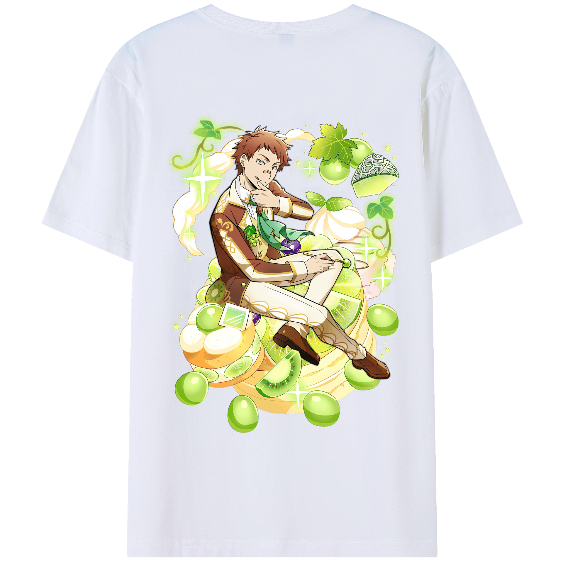（画像用） 文豪ストレイドッグス Bungo Stray Dogs 綿100％ メンズ半袖Tシャツ（バックプリント） 通気性