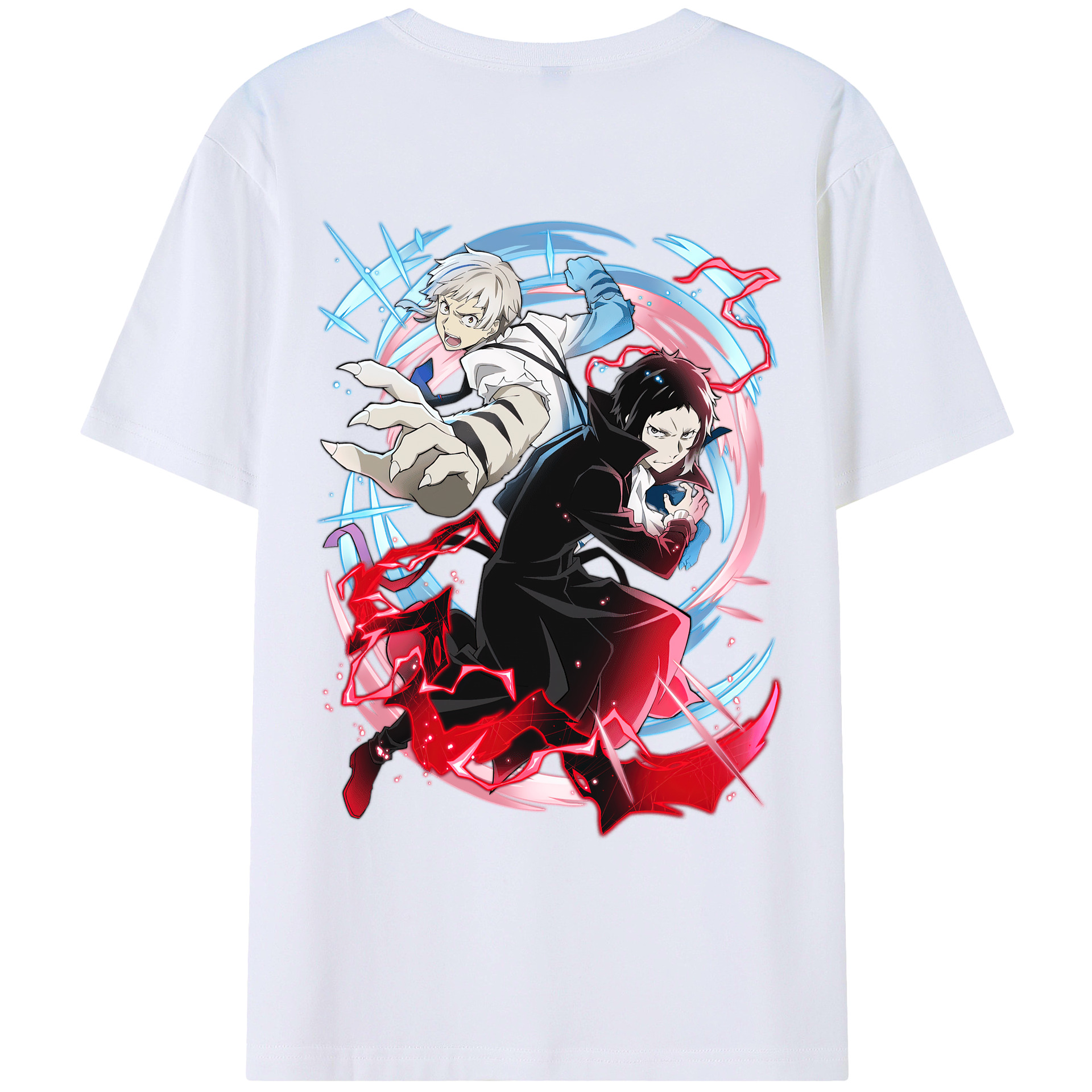 （画像用） 文豪ストレイドッグス Bungo Stray Dogs 綿100％ メンズ半袖Tシャツ（バックプリント） 通気性