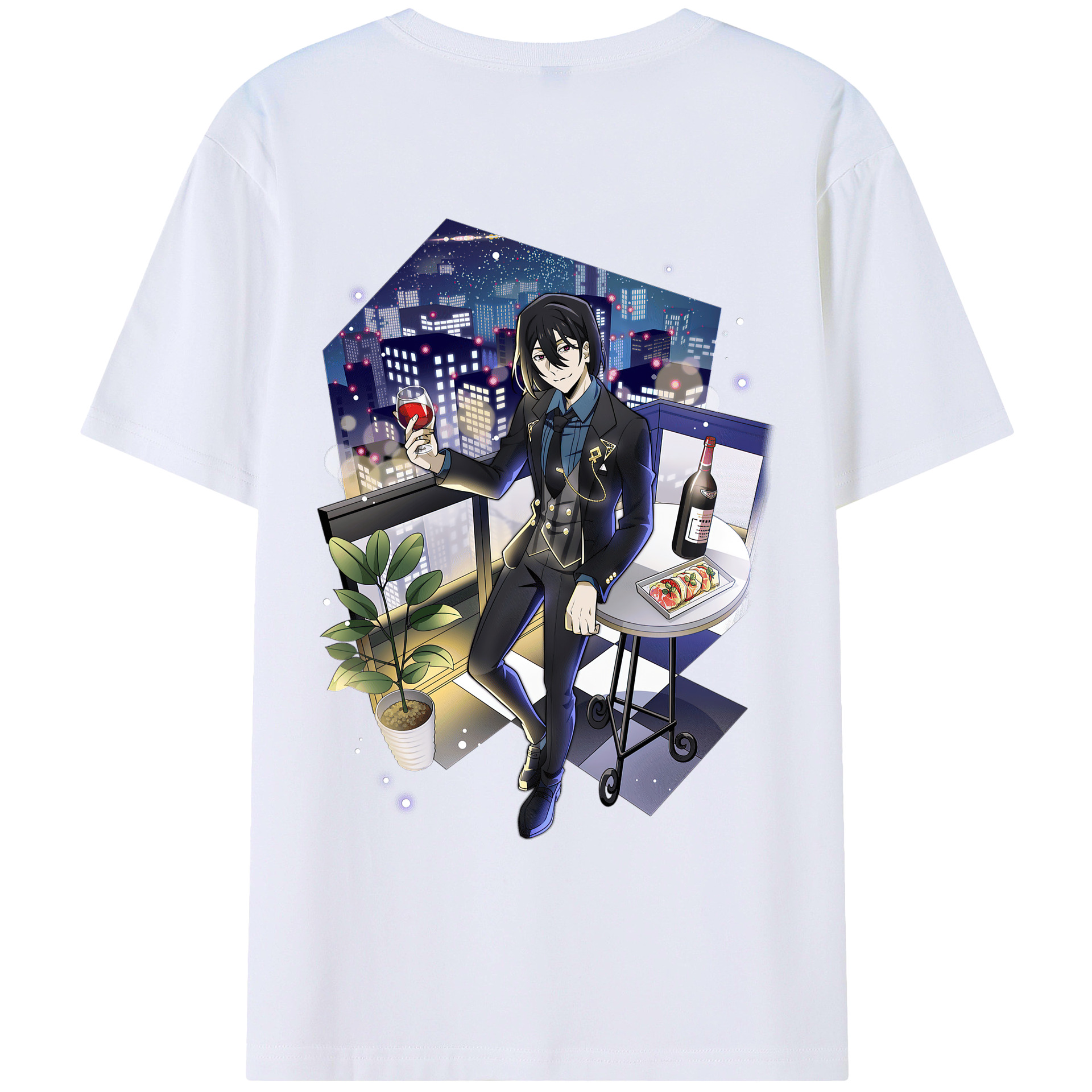 （画像用） 文豪ストレイドッグス Bungo Stray Dogs 綿100％ メンズ半袖Tシャツ（バックプリント） 通気性
