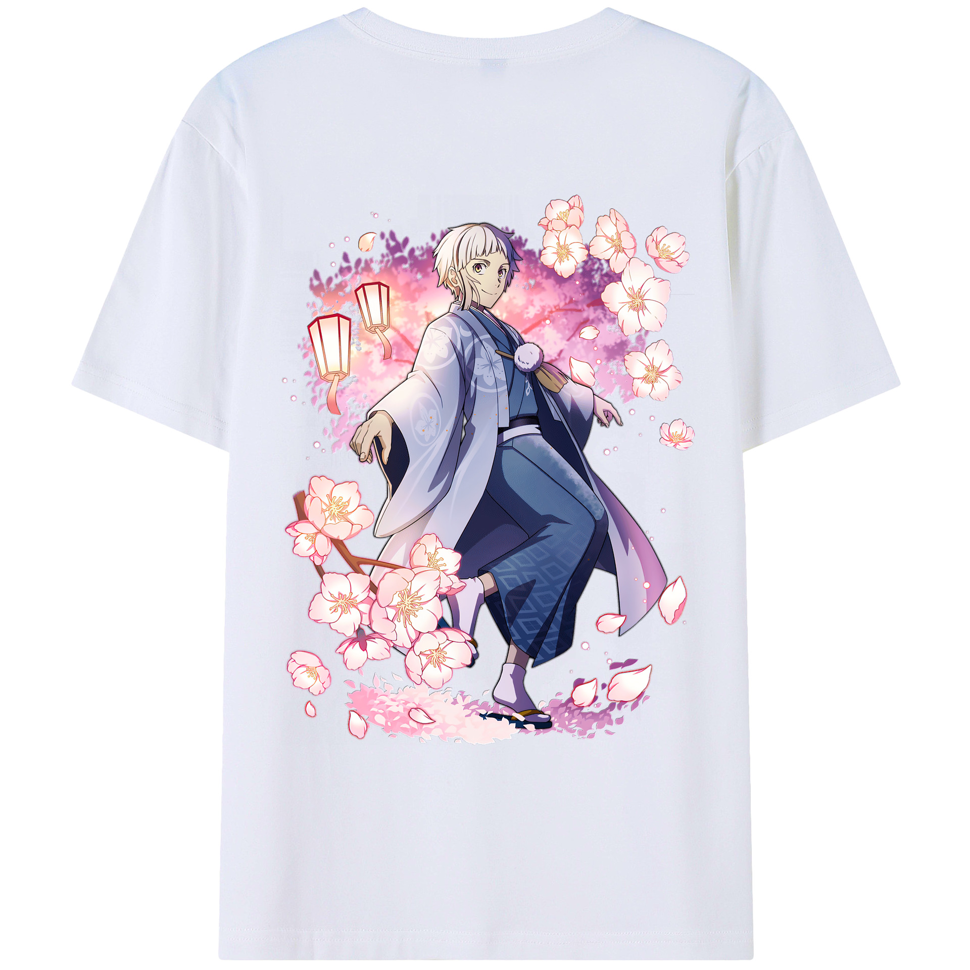 （画像用） 文豪ストレイドッグス Bungo Stray Dogs 綿100％ メンズ半袖Tシャツ（バックプリント） 通気性