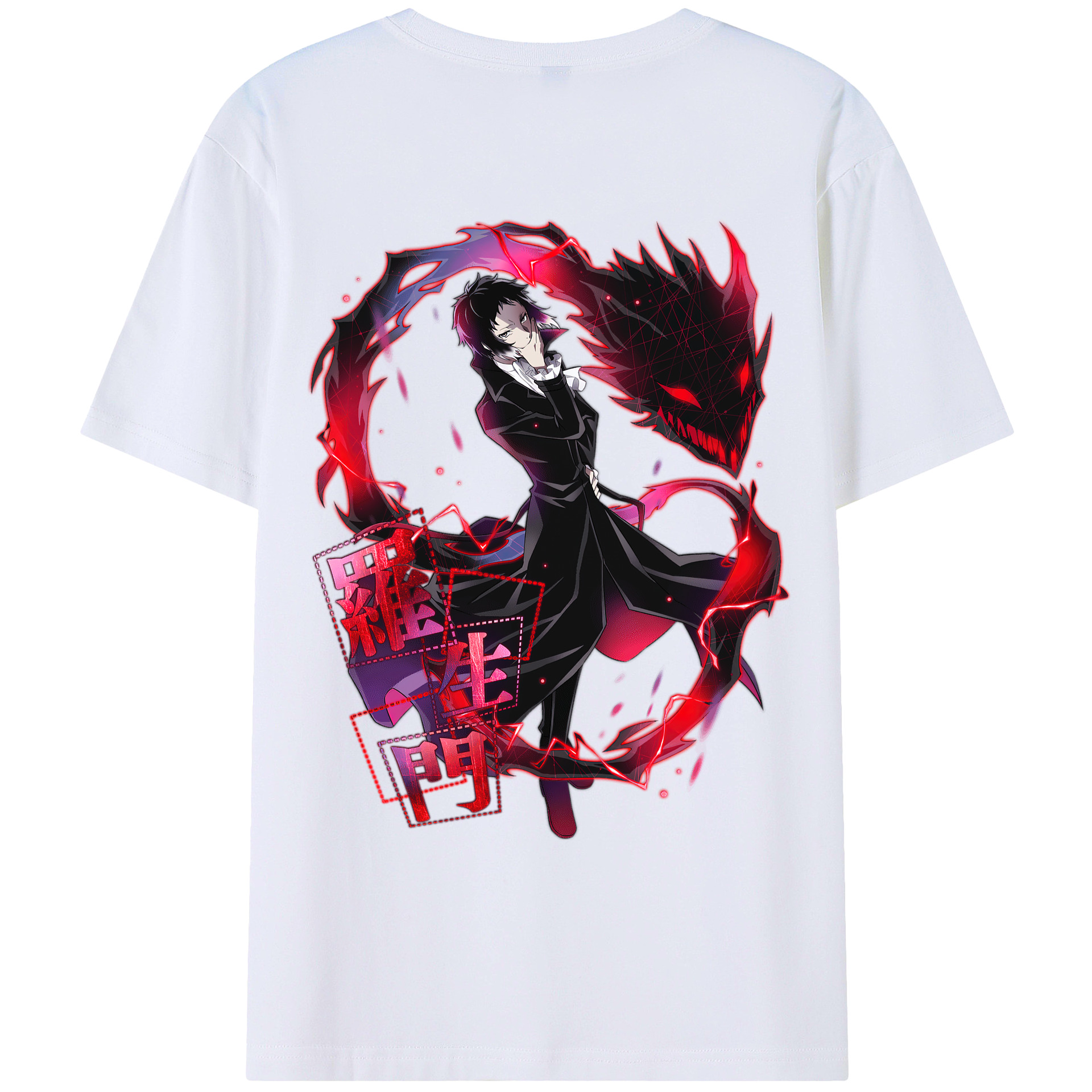 （画像用） 文豪ストレイドッグス Bungo Stray Dogs 綿100％ メンズ半袖Tシャツ（バックプリント） 通気性