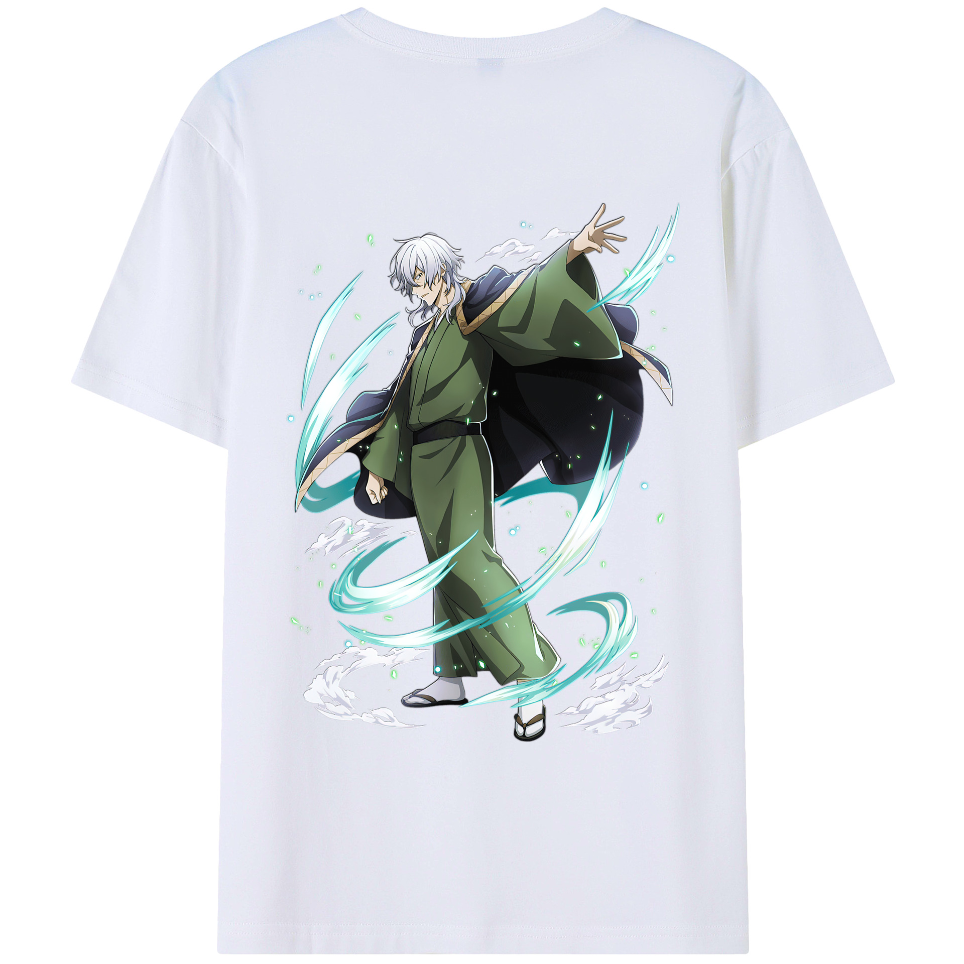 （画像用） 文豪ストレイドッグス Bungo Stray Dogs 綿100％ メンズ半袖Tシャツ（バックプリント） 通気性