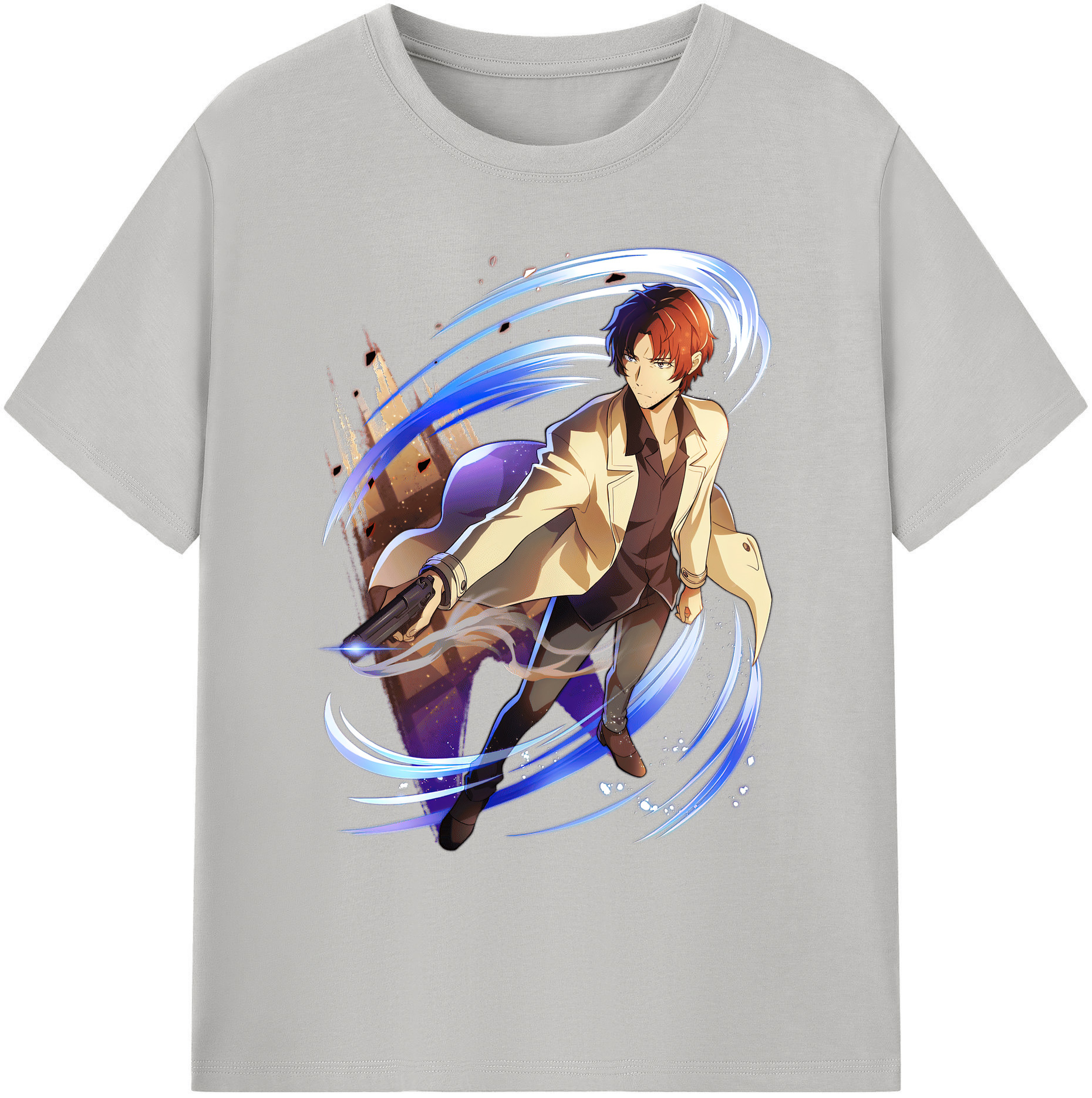（画像用） 文豪ストレイドッグス Bungo Stray Dogs 綿100％ メンズ半袖Tシャツ｜肌触りやわらか＆通気性