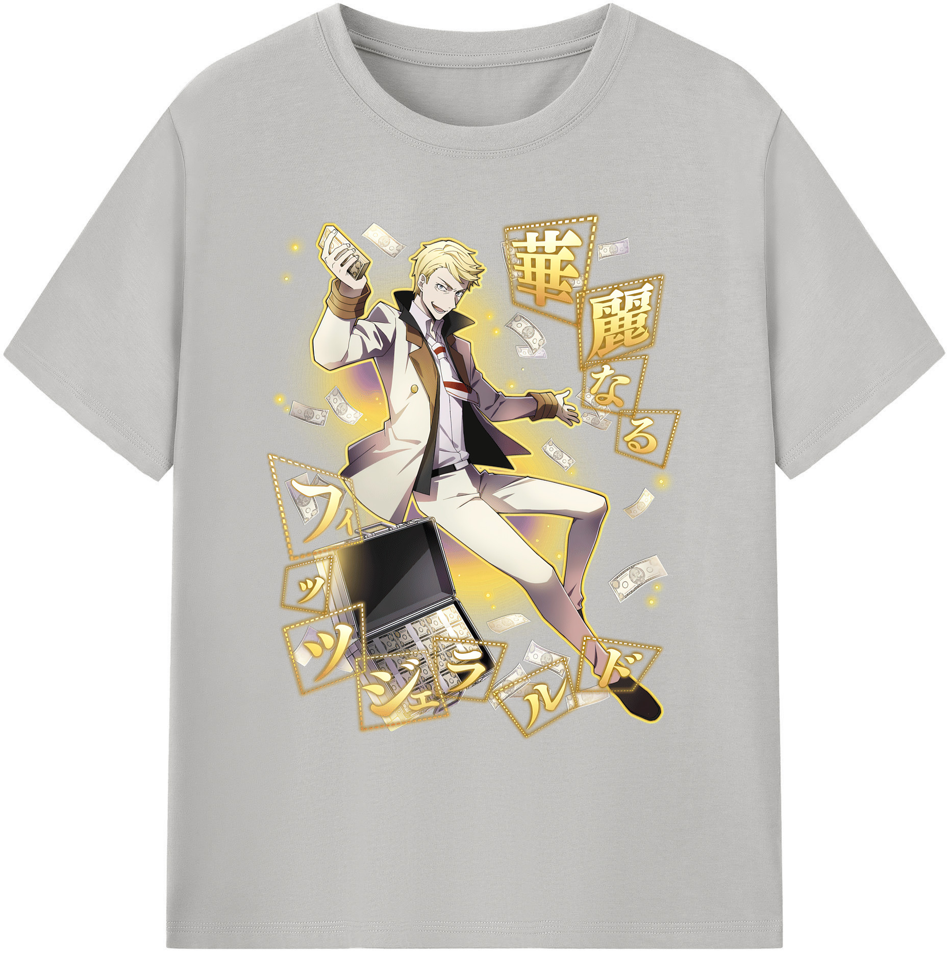 （画像用） 文豪ストレイドッグス Bungo Stray Dogs 綿100％ メンズ半袖Tシャツ｜肌触りやわらか＆通気性