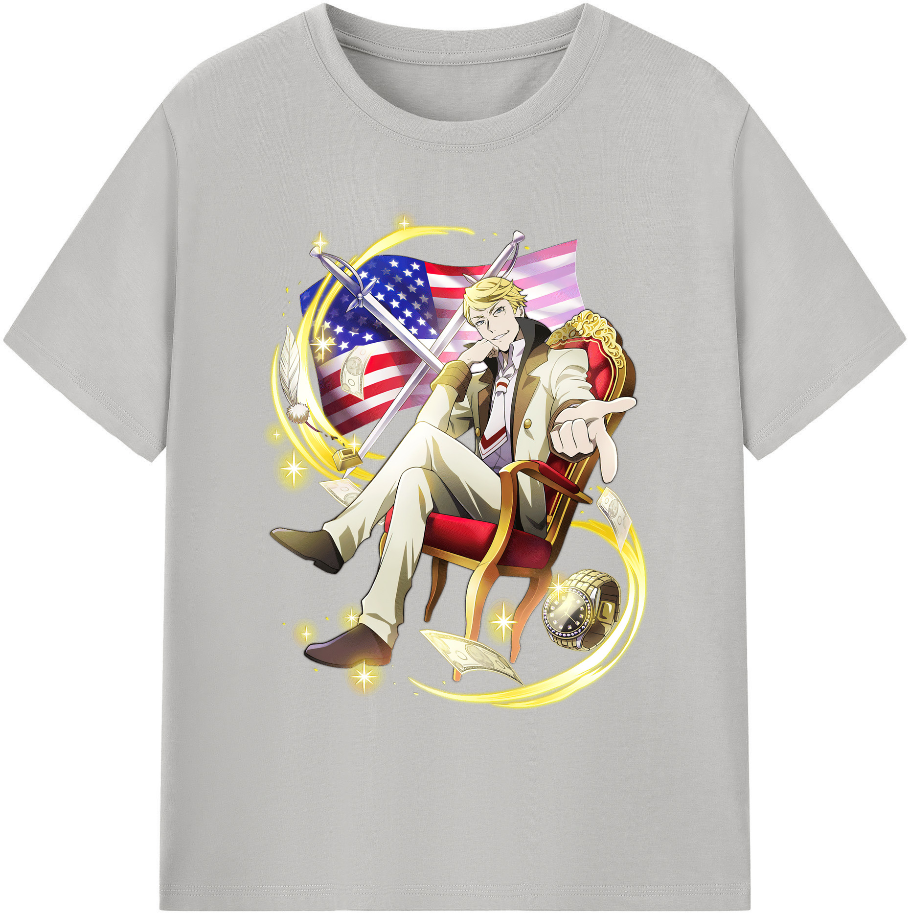 （画像用） 文豪ストレイドッグス Bungo Stray Dogs 綿100％ メンズ半袖Tシャツ｜肌触りやわらか＆通気性