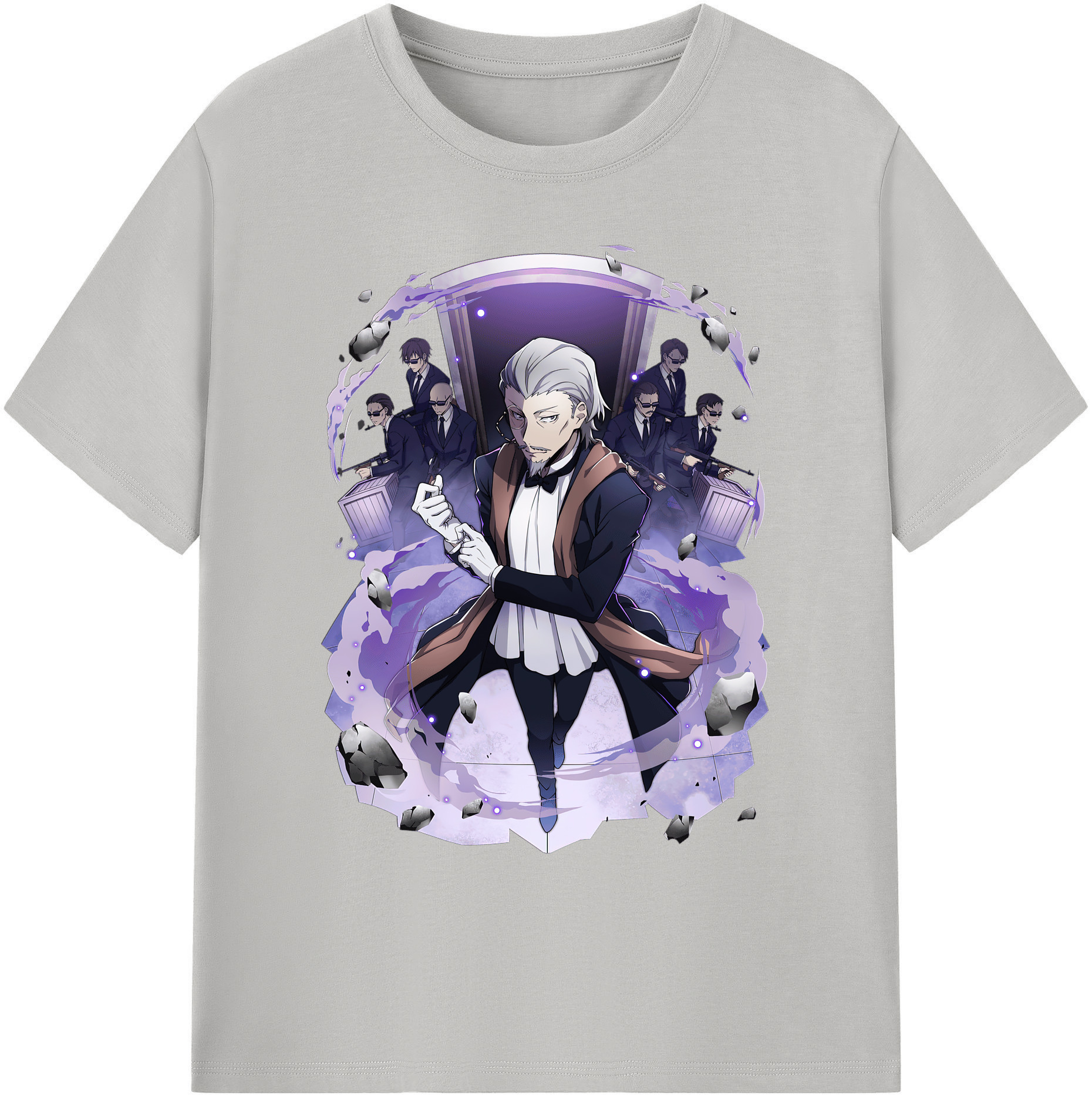 （画像用） 文豪ストレイドッグス Bungo Stray Dogs 綿100％ メンズ半袖Tシャツ｜肌触りやわらか＆通気性