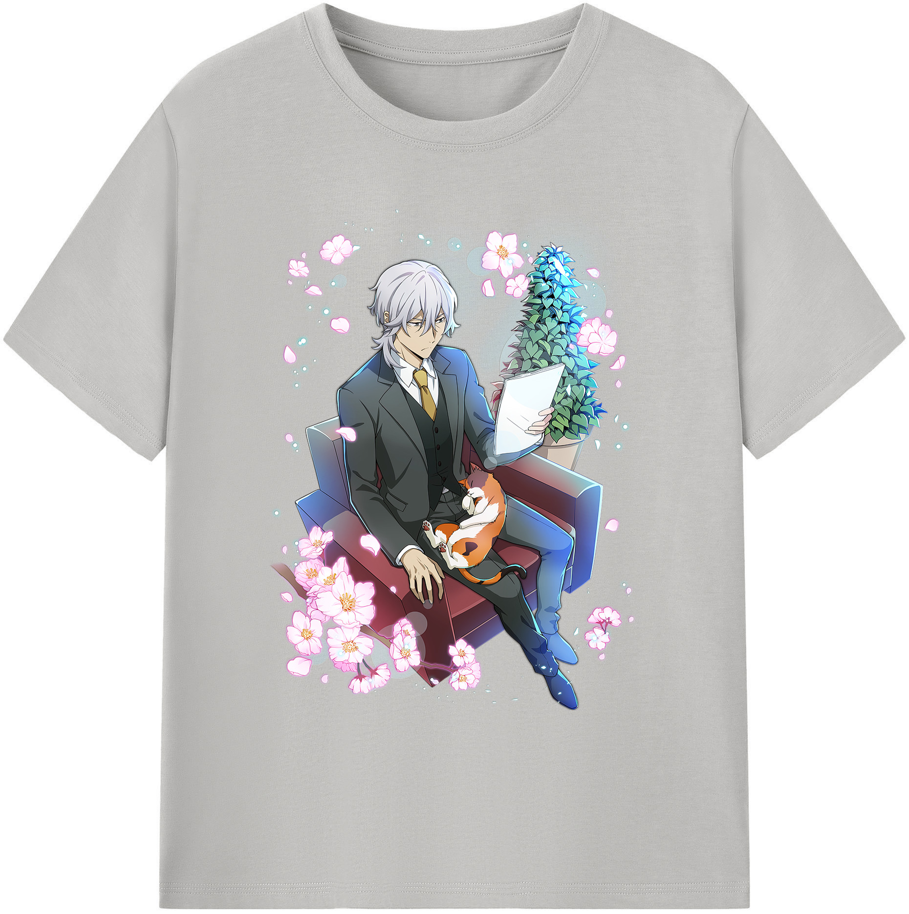 （画像用） 文豪ストレイドッグス Bungo Stray Dogs 綿100％ メンズ半袖Tシャツ｜肌触りやわらか＆通気性