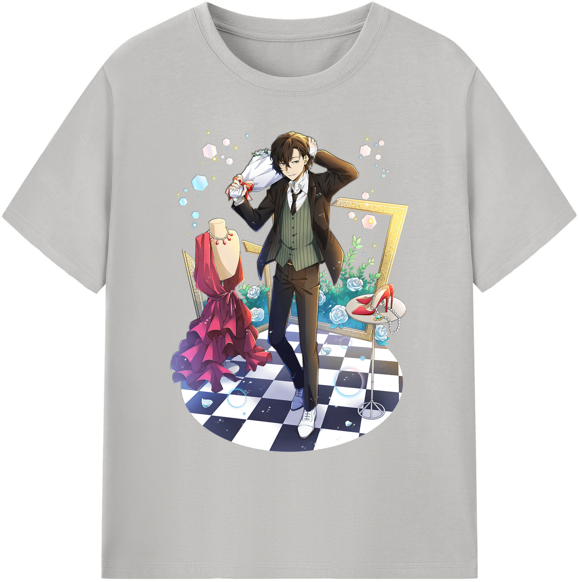 （画像用） 文豪ストレイドッグス Bungo Stray Dogs 綿100％ メンズ半袖Tシャツ｜肌触りやわらか＆通気性