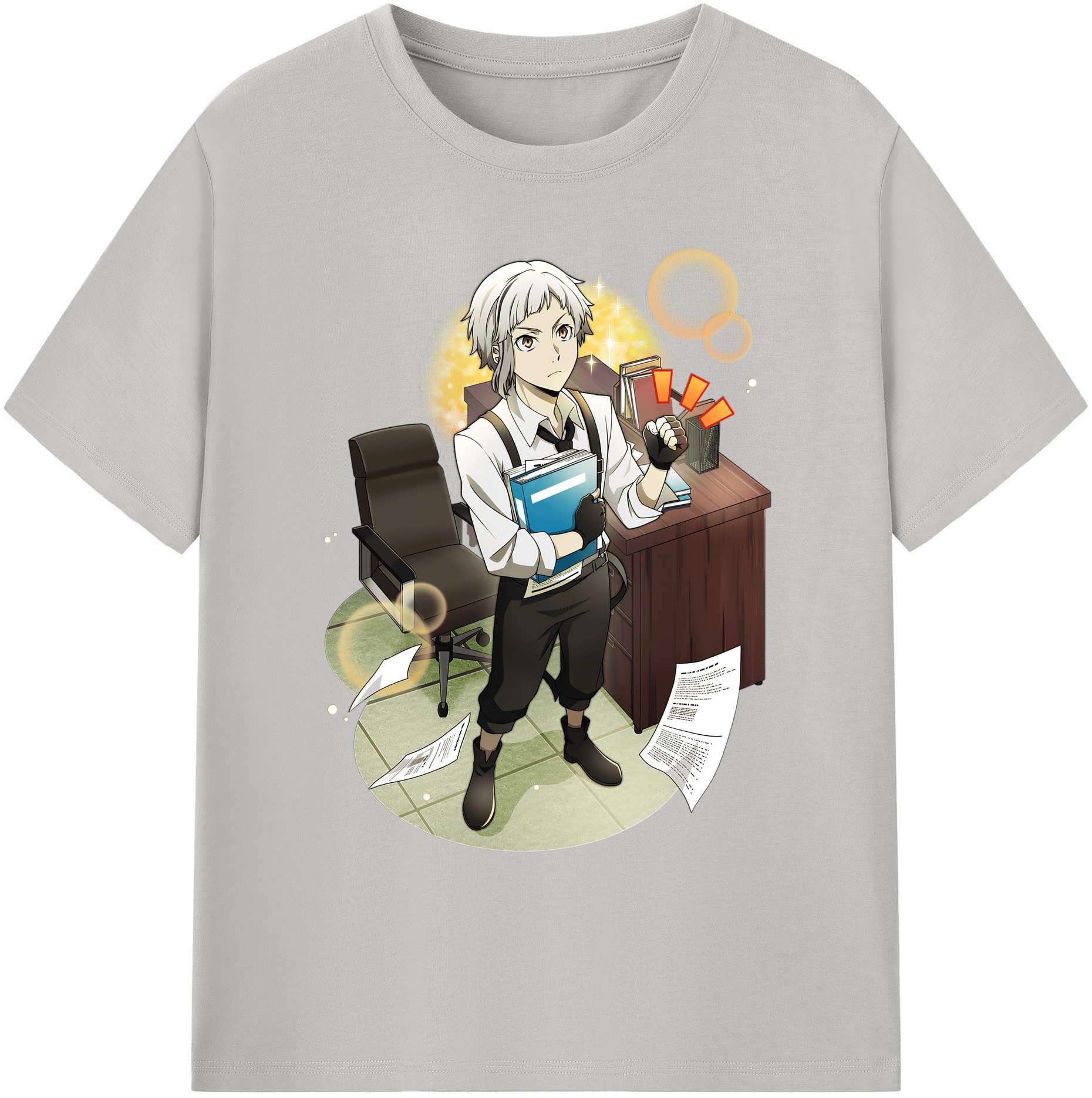 （画像用） 文豪ストレイドッグス Bungo Stray Dogs 綿100％ メンズ半袖Tシャツ｜肌触りやわらか＆通気性