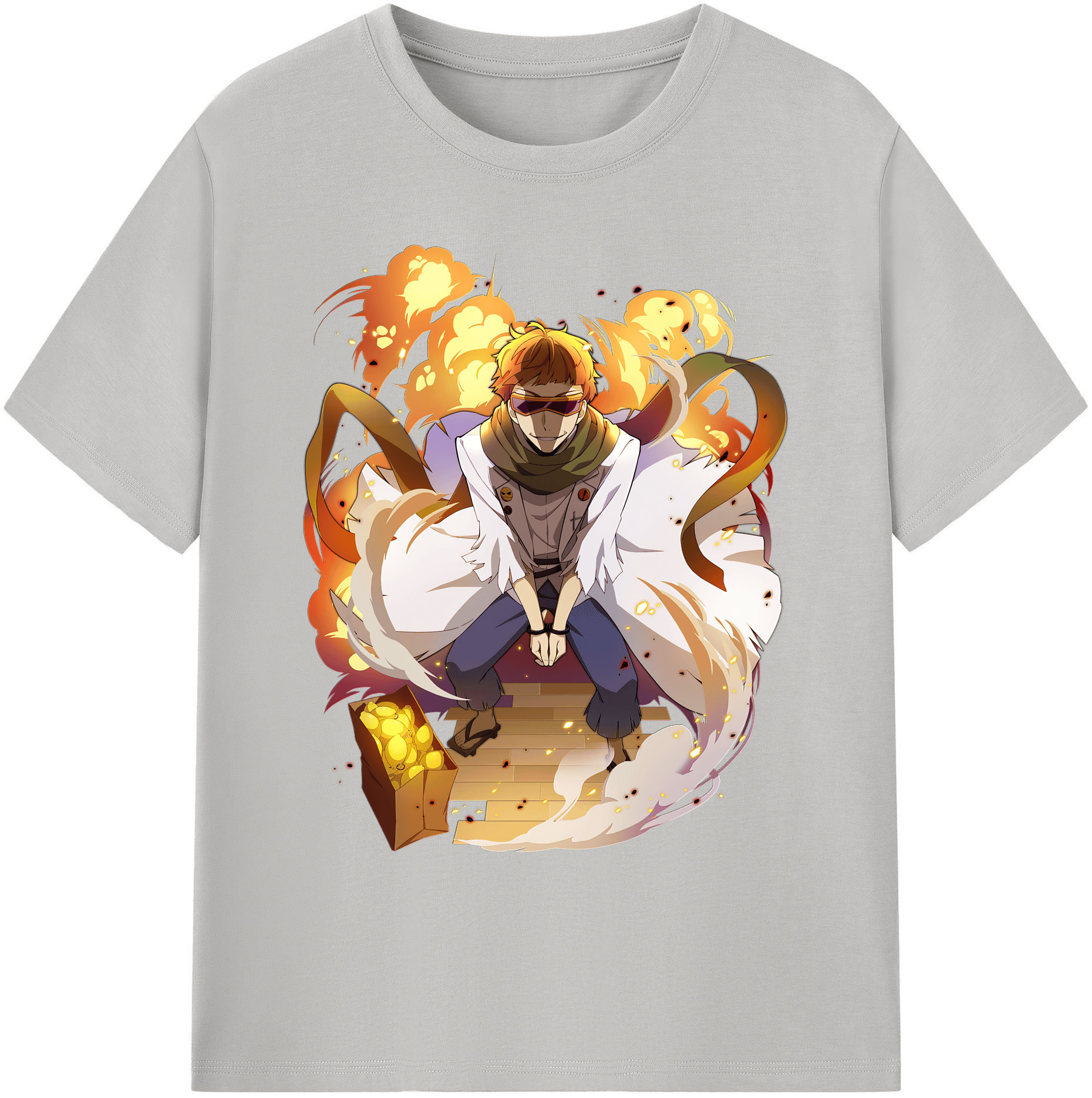 （画像用） 文豪ストレイドッグス Bungo Stray Dogs 綿100％ メンズ半袖Tシャツ｜肌触りやわらか＆通気性