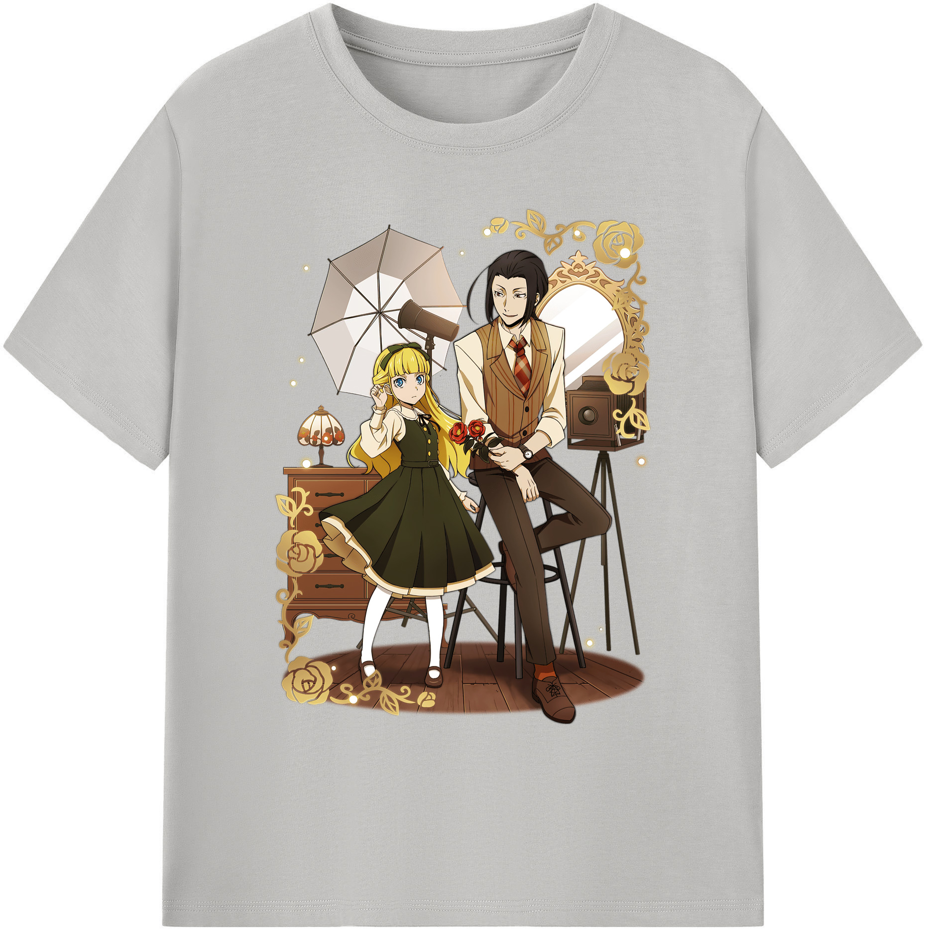 （画像用） 文豪ストレイドッグス Bungo Stray Dogs 綿100％ メンズ半袖Tシャツ｜肌触りやわらか＆通気性