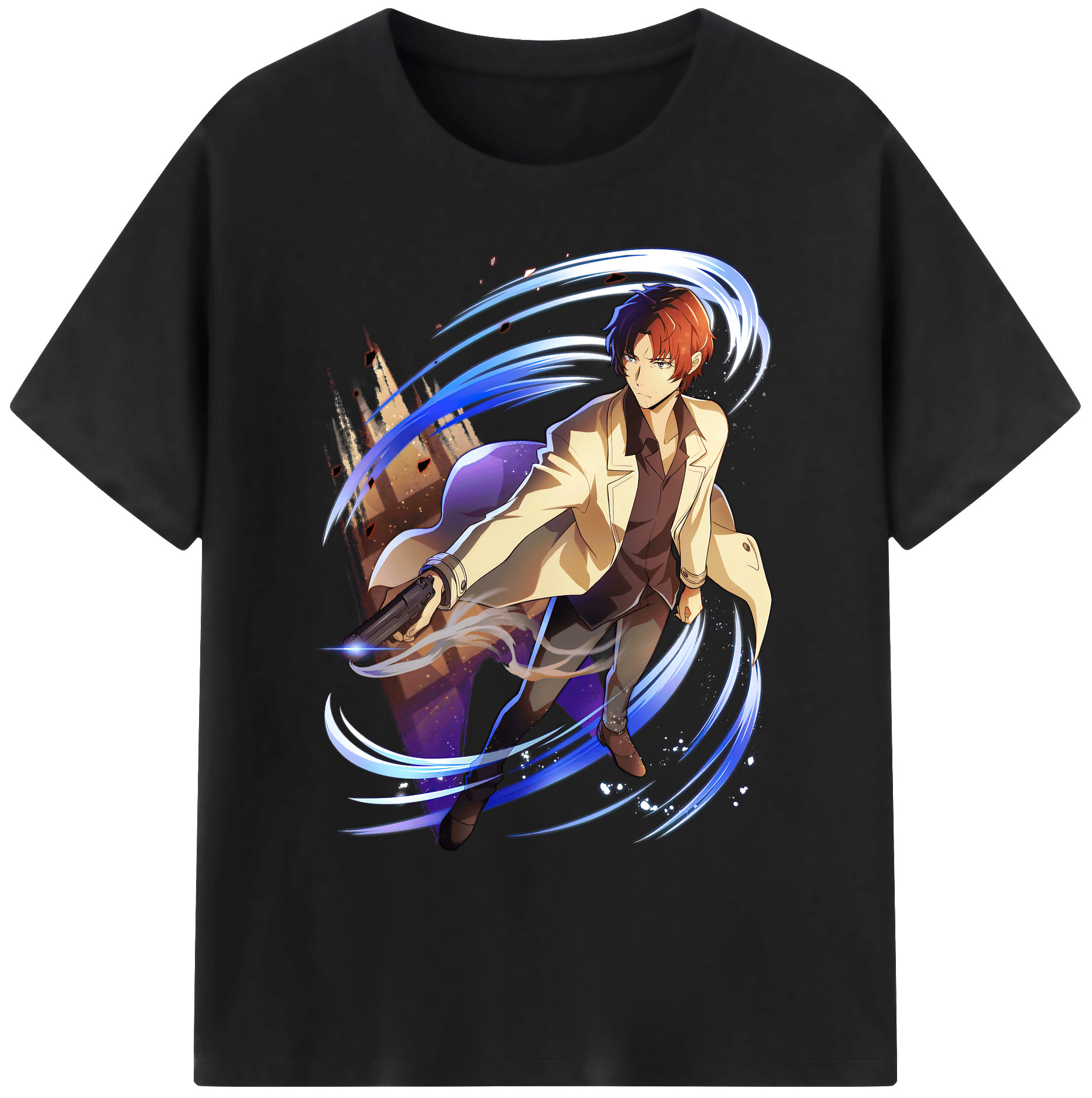 （画像用） 文豪ストレイドッグス Bungo Stray Dogs 綿100％ メンズ半袖Tシャツ｜肌触りやわらか＆通気性