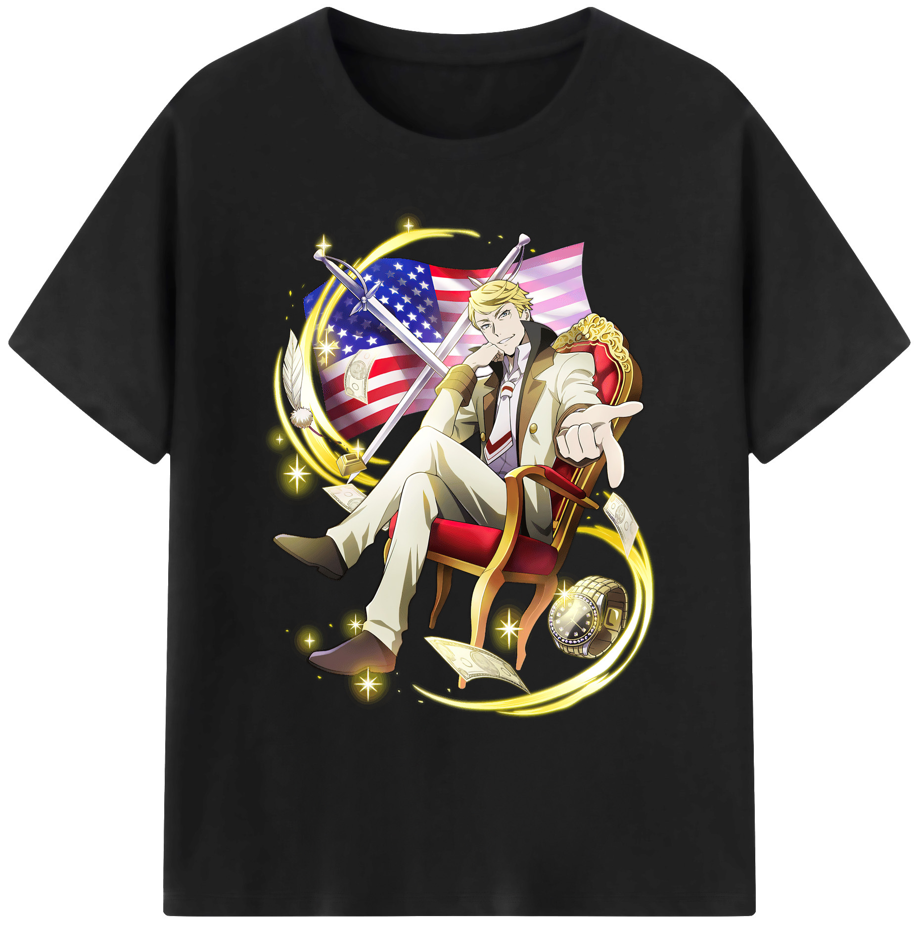 （画像用） 文豪ストレイドッグス Bungo Stray Dogs 綿100％ メンズ半袖Tシャツ｜肌触りやわらか＆通気性