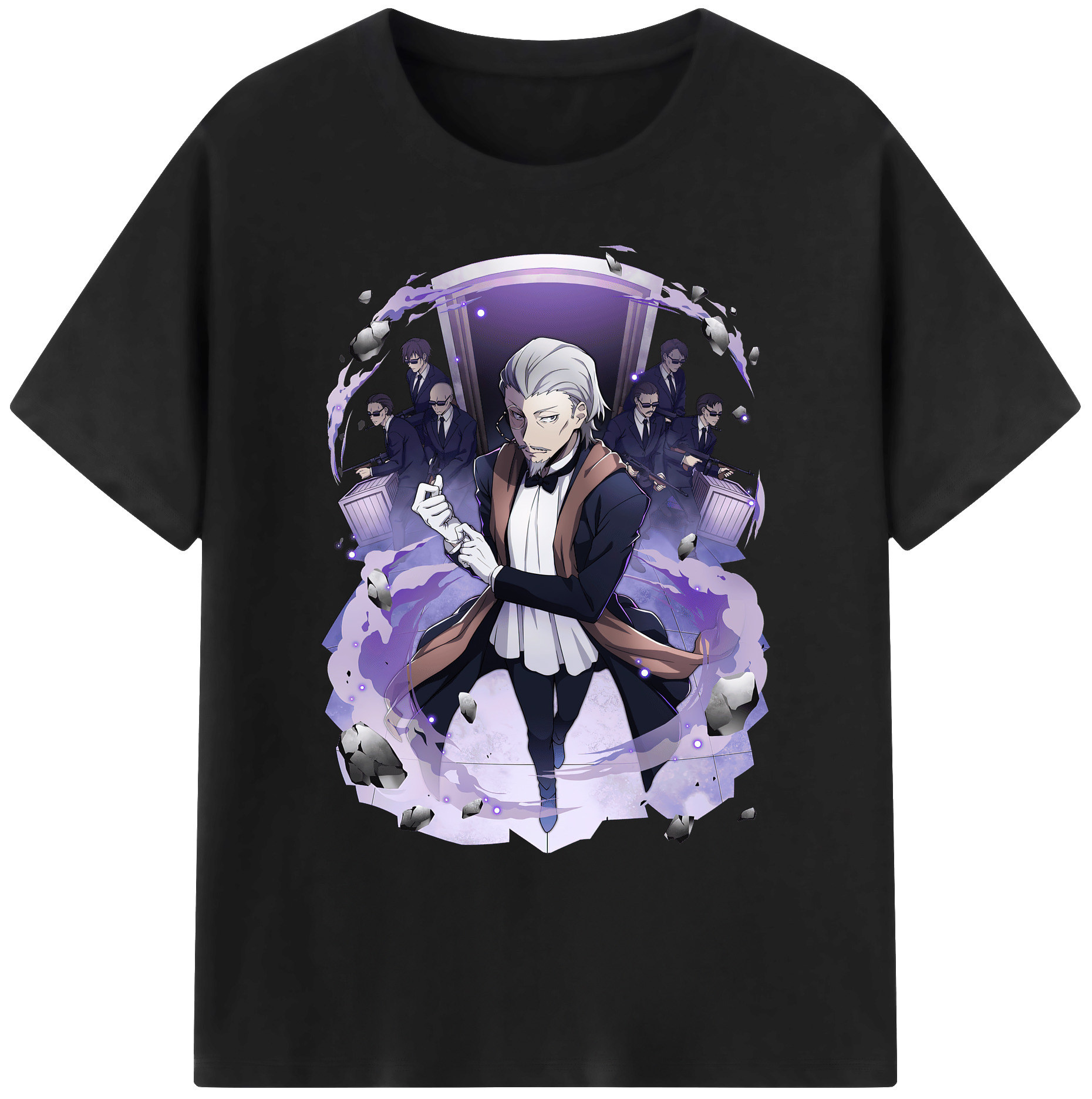 （画像用） 文豪ストレイドッグス Bungo Stray Dogs 綿100％ メンズ半袖Tシャツ｜肌触りやわらか＆通気性