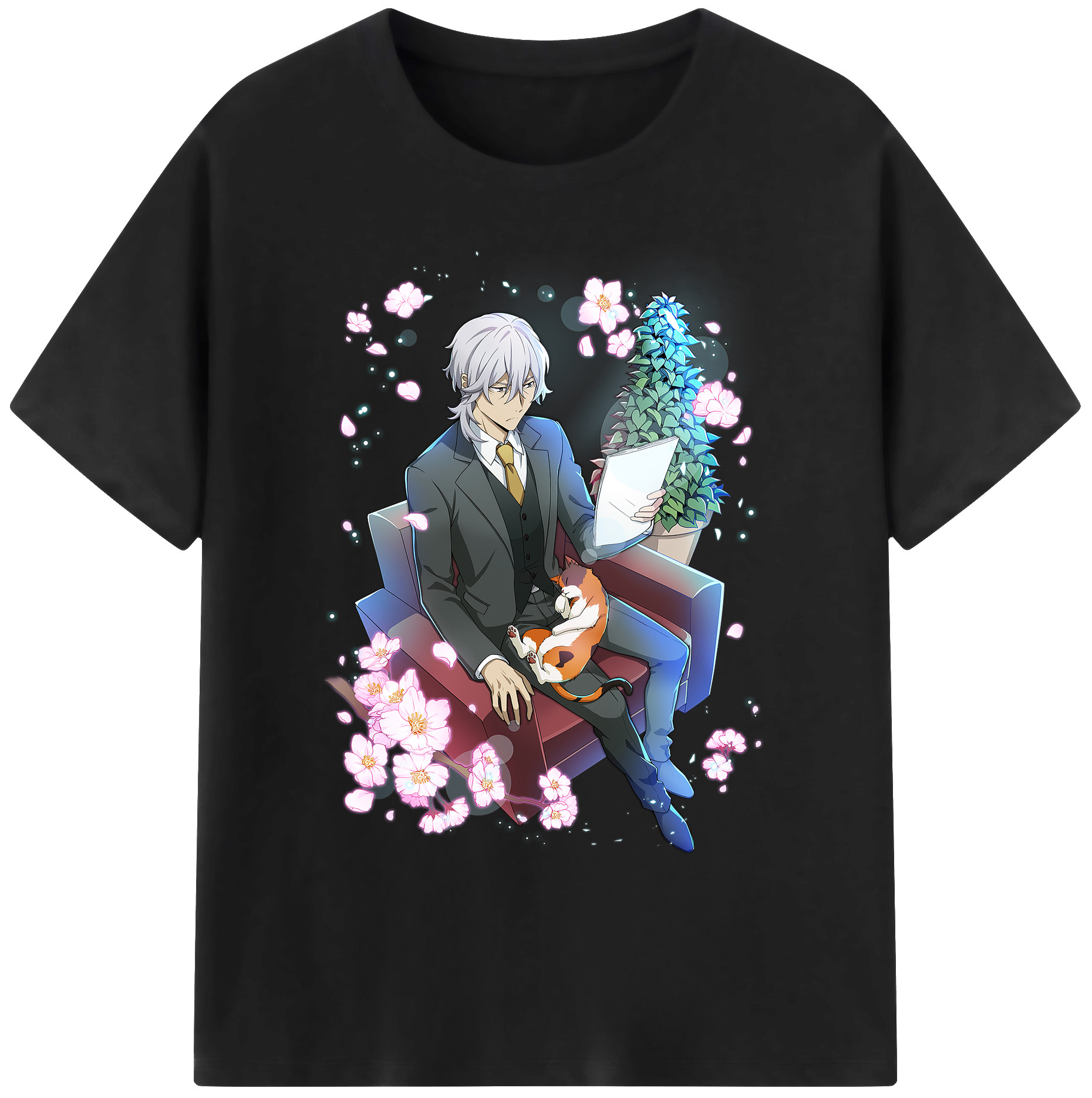 （画像用） 文豪ストレイドッグス Bungo Stray Dogs 綿100％ メンズ半袖Tシャツ｜肌触りやわらか＆通気性